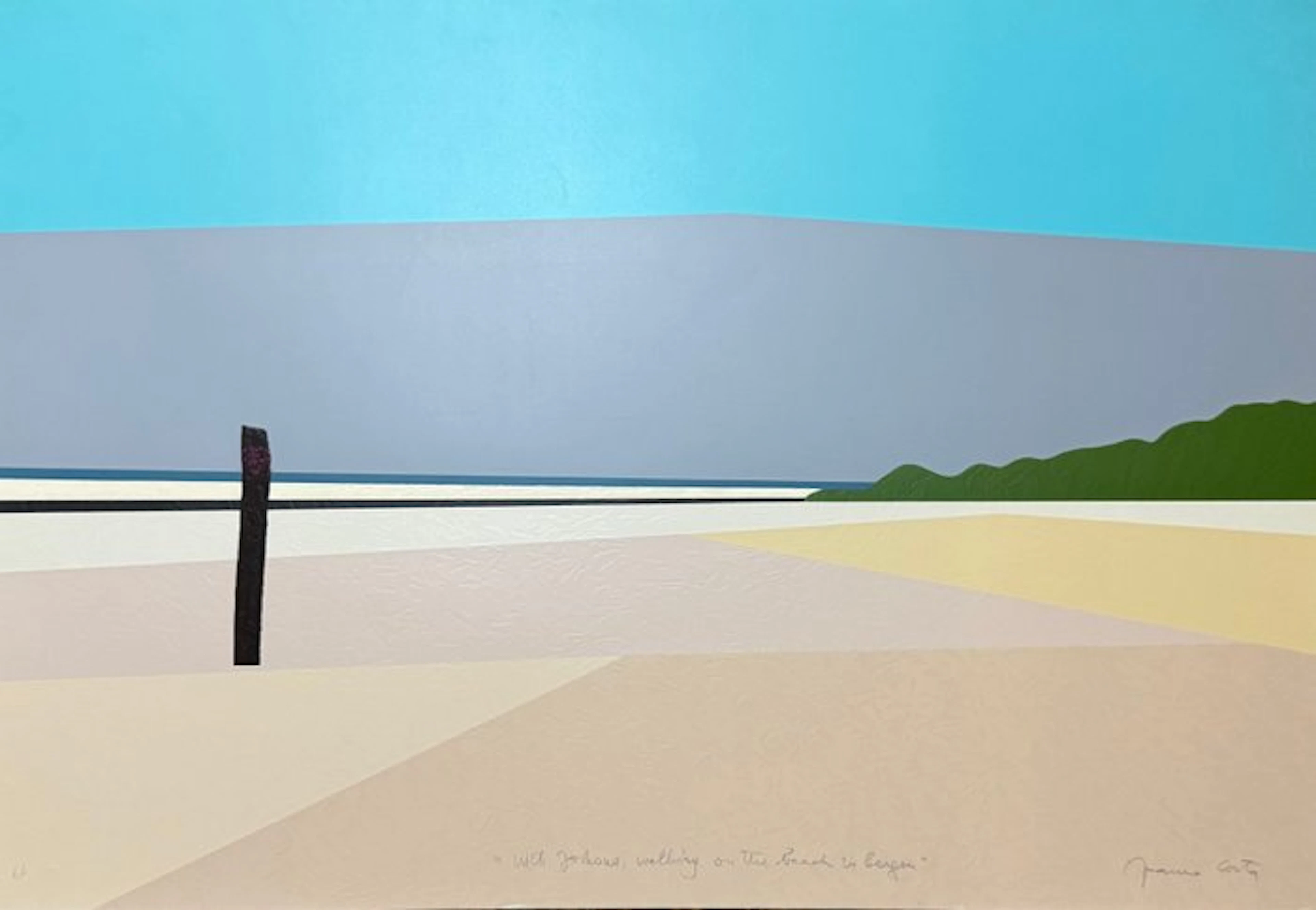 Franco Costa (1934-2015) - Walking on the beach in Bergen