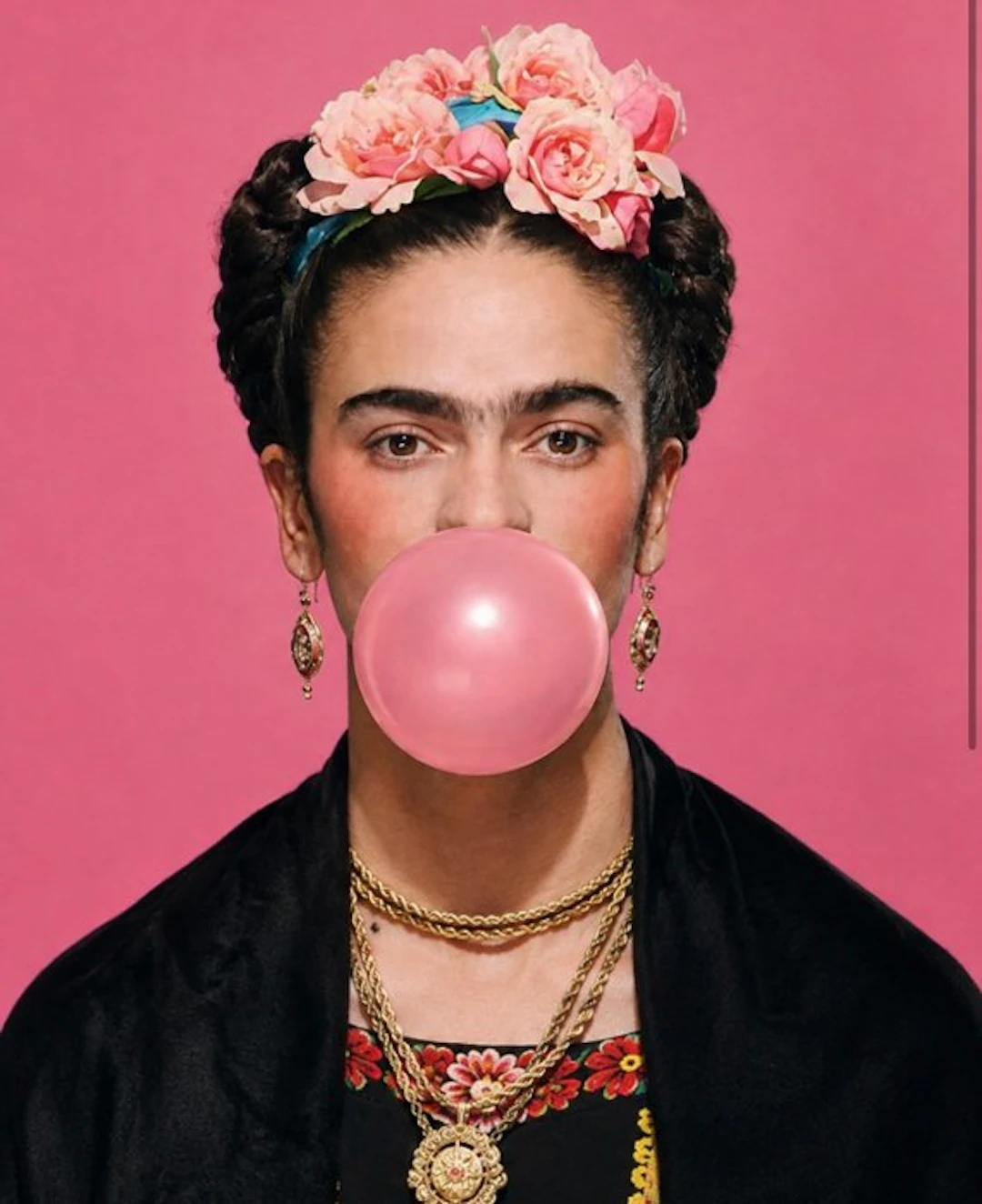 Eric Brumette - FRIDA KAHLO BUBBLE GUM - Toile L - LIMITED EDITION