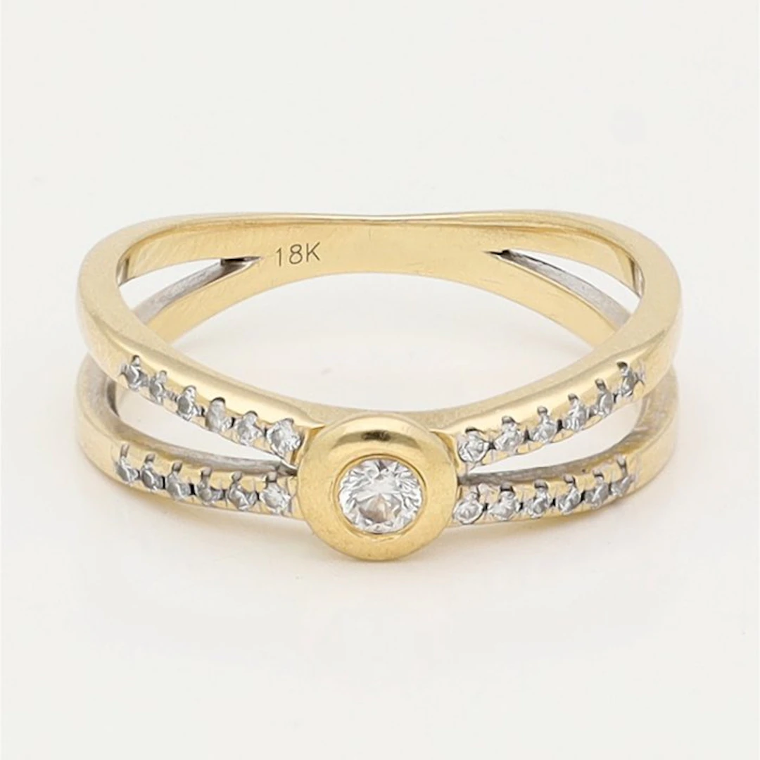 Ring - 18 kt. Yellow gold Diamond (Natural)