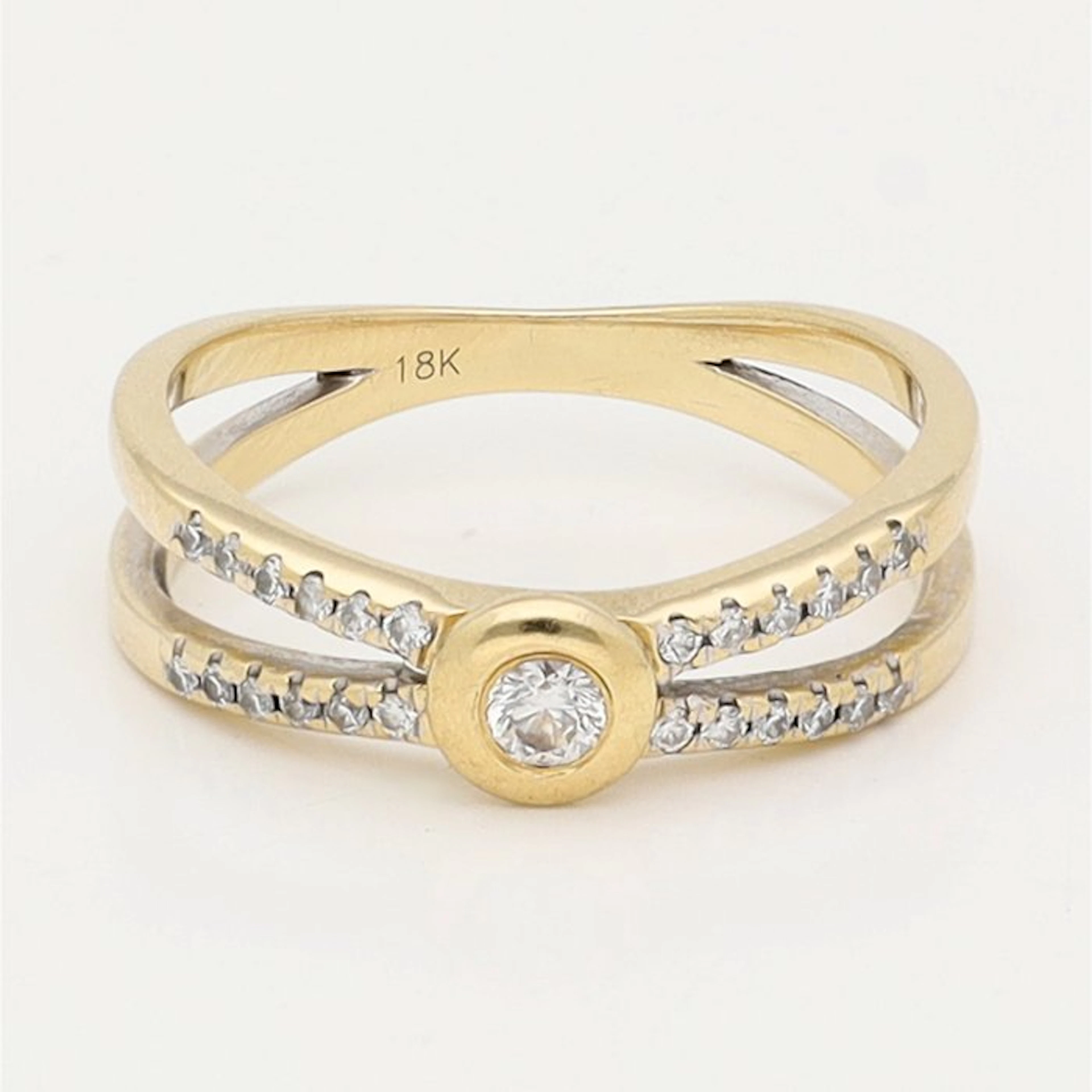 Ring - 18 kt. Yellow gold Diamond (Natural)