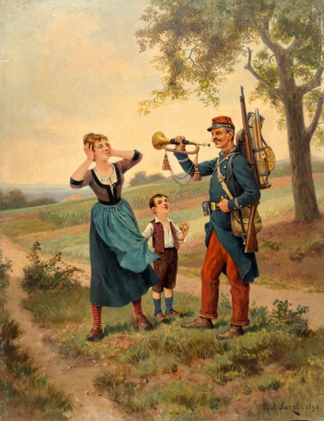 Paul-Léon Jazet (1848–1918) - Le Clairon au Village et Jeune Paysanne – 1895
