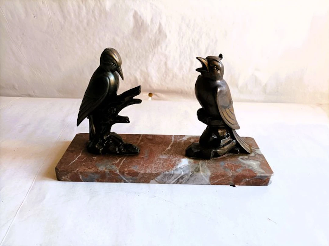 Sculpture, Pajaros - 30 cm - Alloy, Marble - 1930
