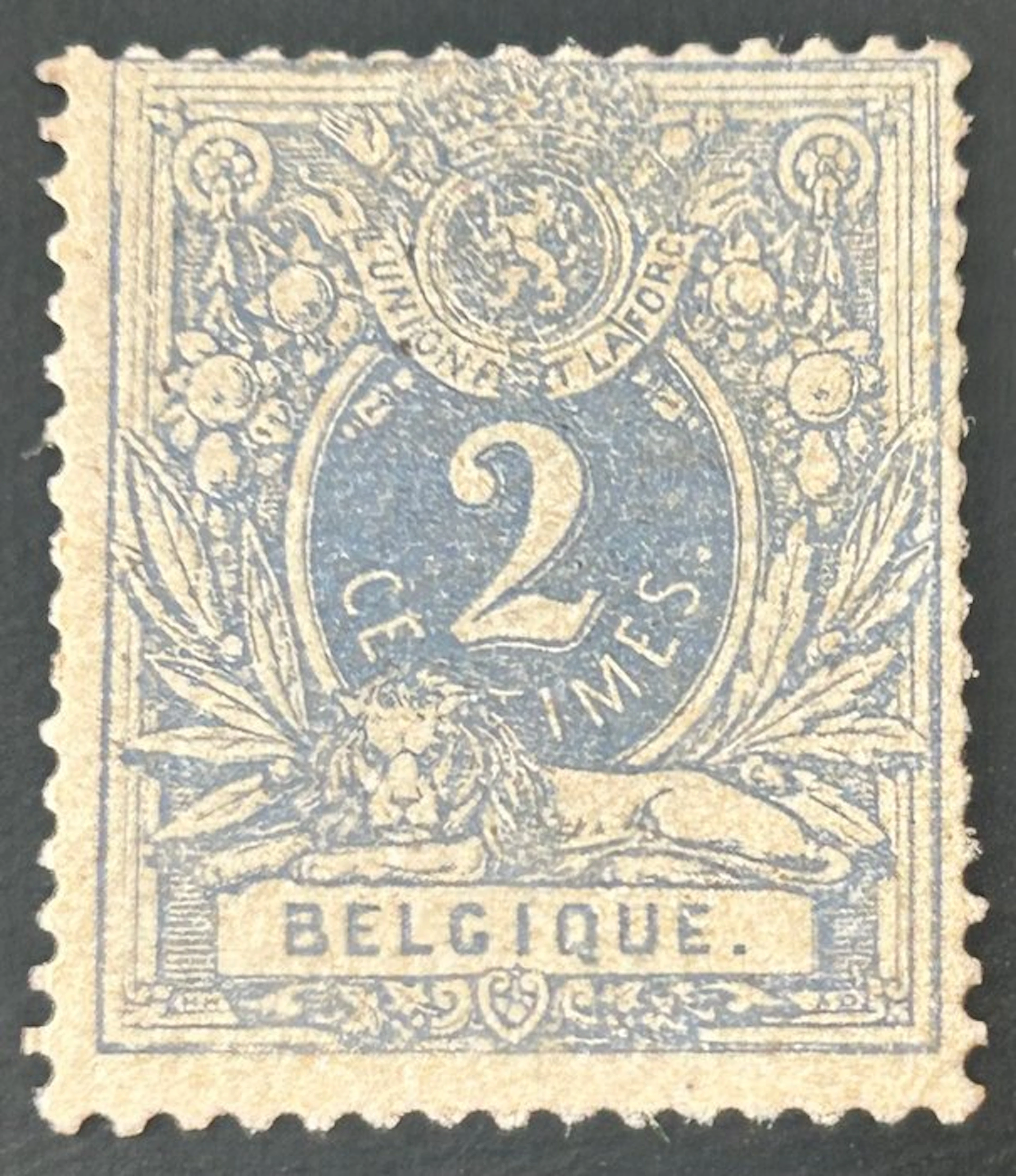 Belgium 1870 - Lying Lion with denomination: 2c...