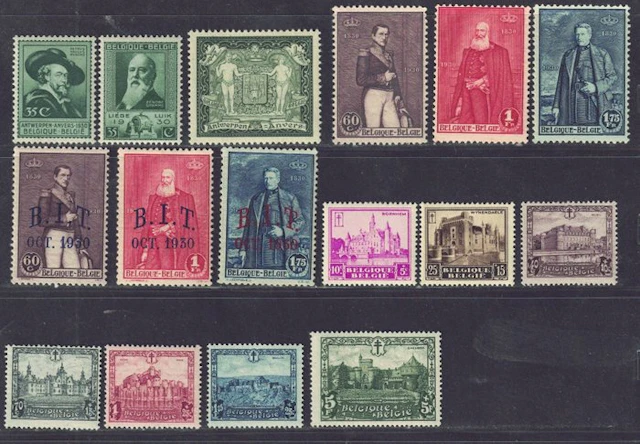 Belgium 1930 - The 1930 issue without the block, stamps complete. - OBP 299/314