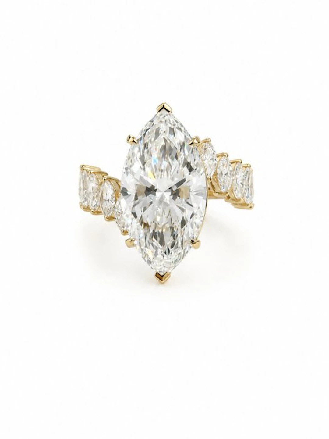 Ring - 18 kt. Yellow gold - 6.68ct. tw. Diamond (Lab-grown) - Diamond