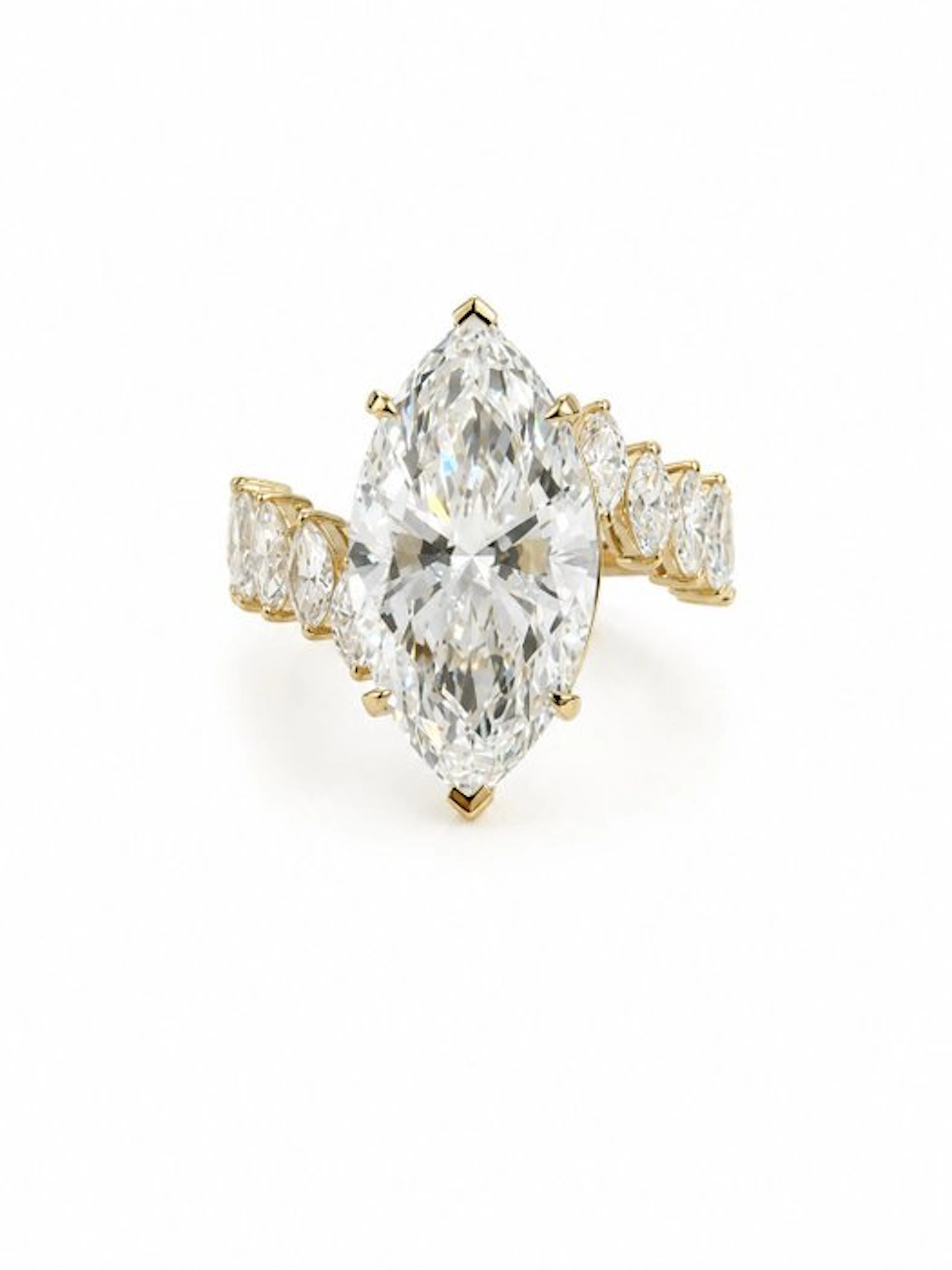Ring - 18 kt. Yellow gold - 6.68ct. tw. Diamond (Lab-grown) - Diamond