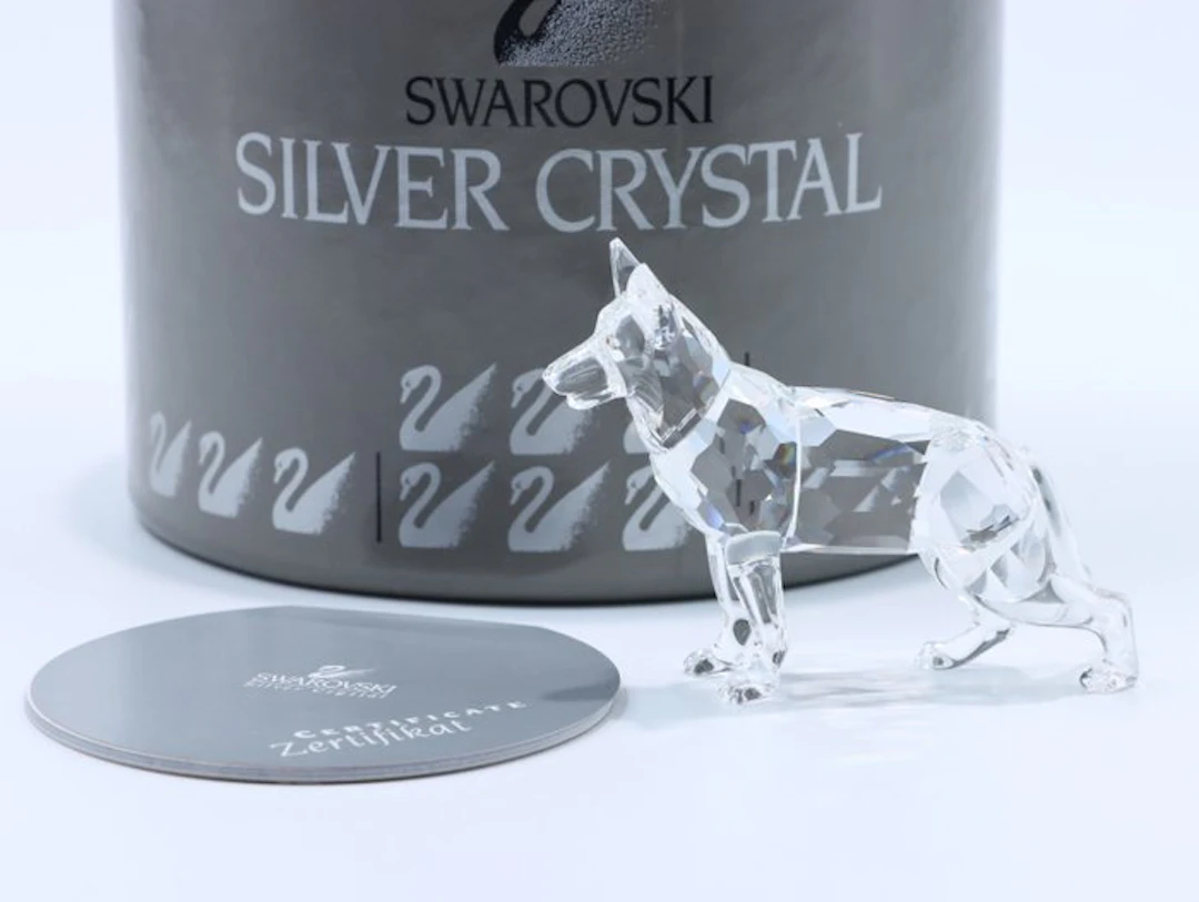 Figure - Swarovski - Duitse herdershond (Boxed + certificate) - Crystal