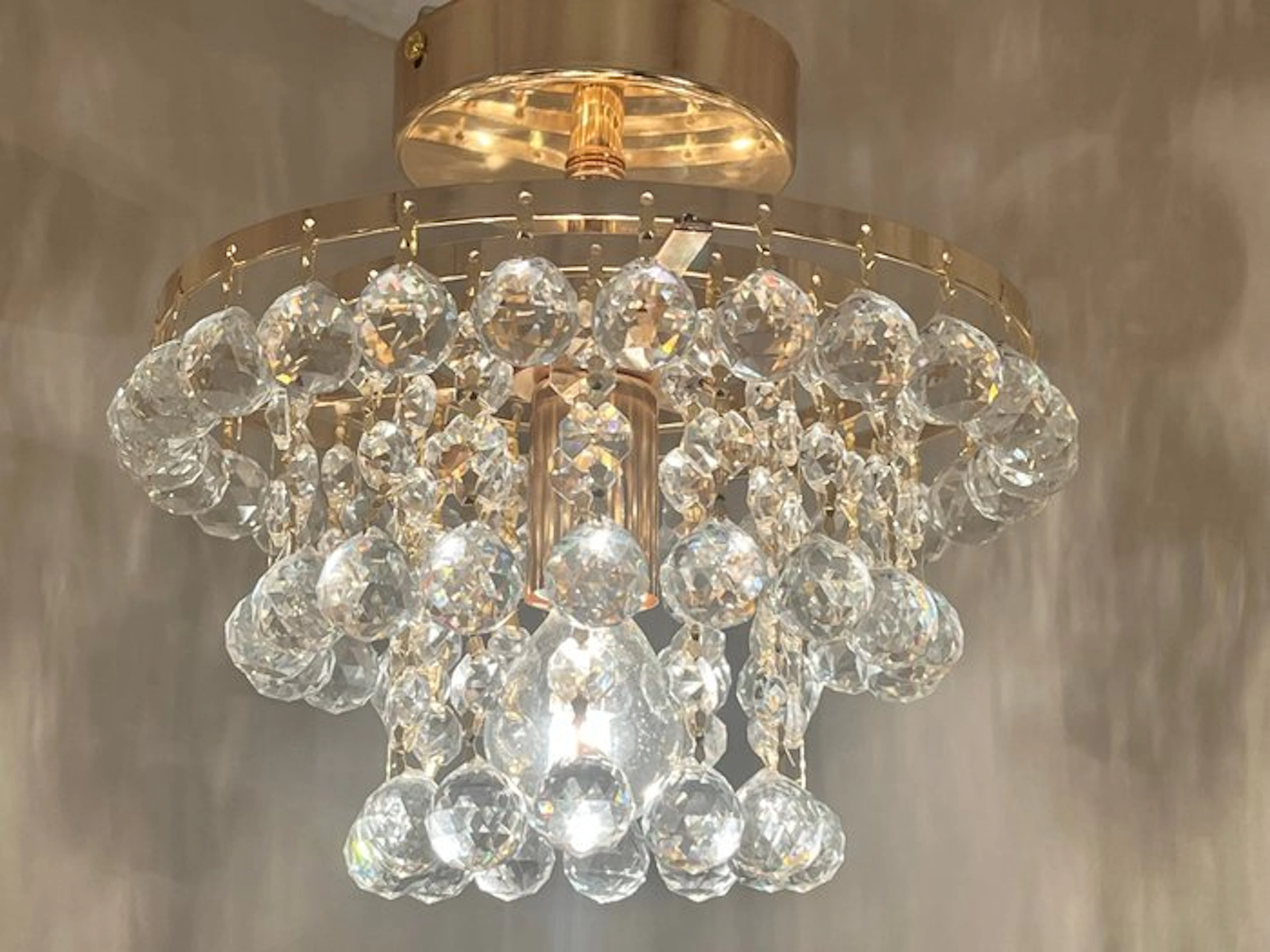 Swarovski - Ceiling lamp - Crystal, Gold leaf