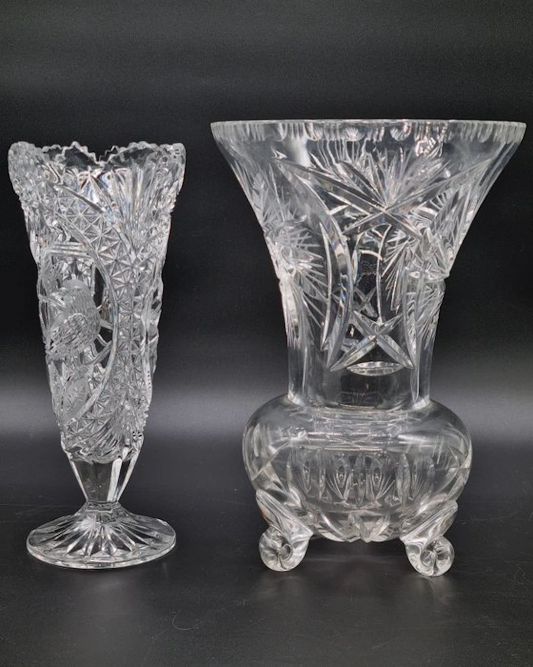 Vase (2) - Lead Crystal Vase Set - Glass