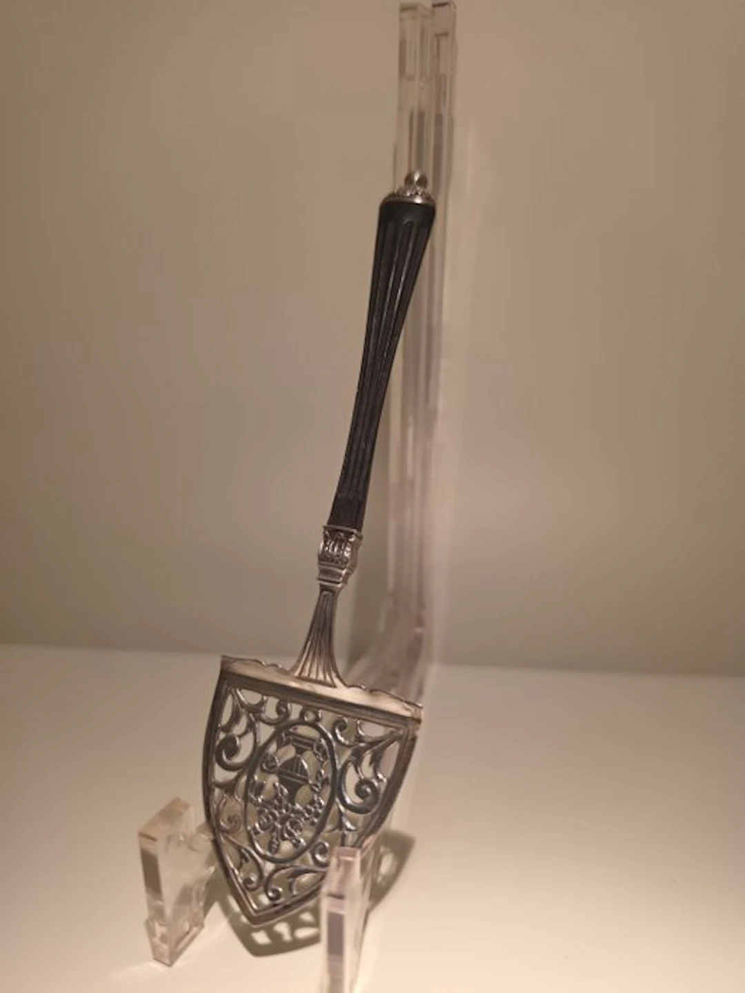 Cake server - .800 silver - 1850-1900 - Antique ice cube lifter