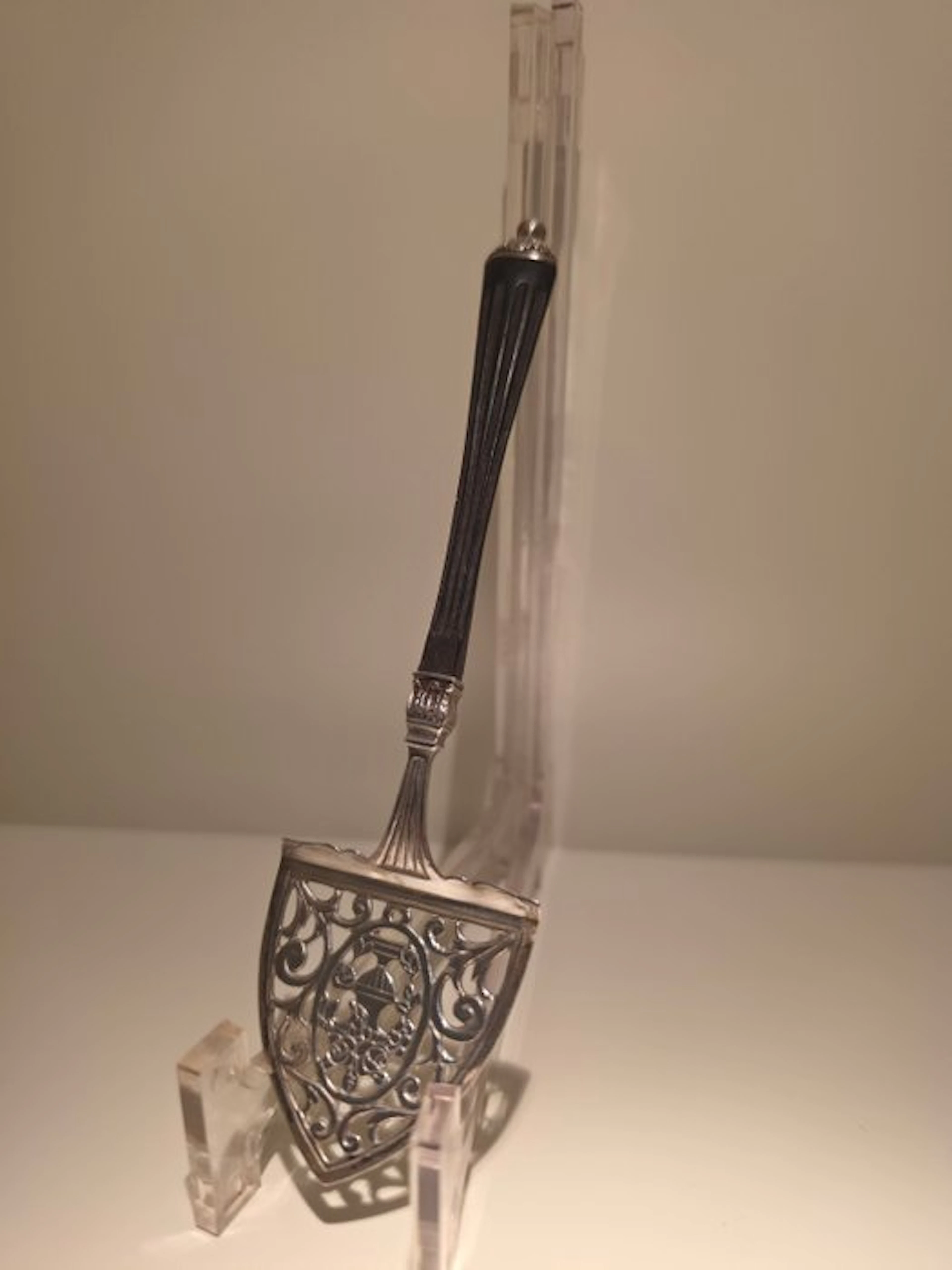 Cake server - .800 silver - 1850-1900 - Antique ice cube lifter