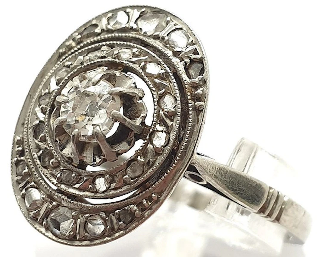 Ring - 18 kt. White gold - 0.21ct. tw. Diamond (Natural) - Diamond