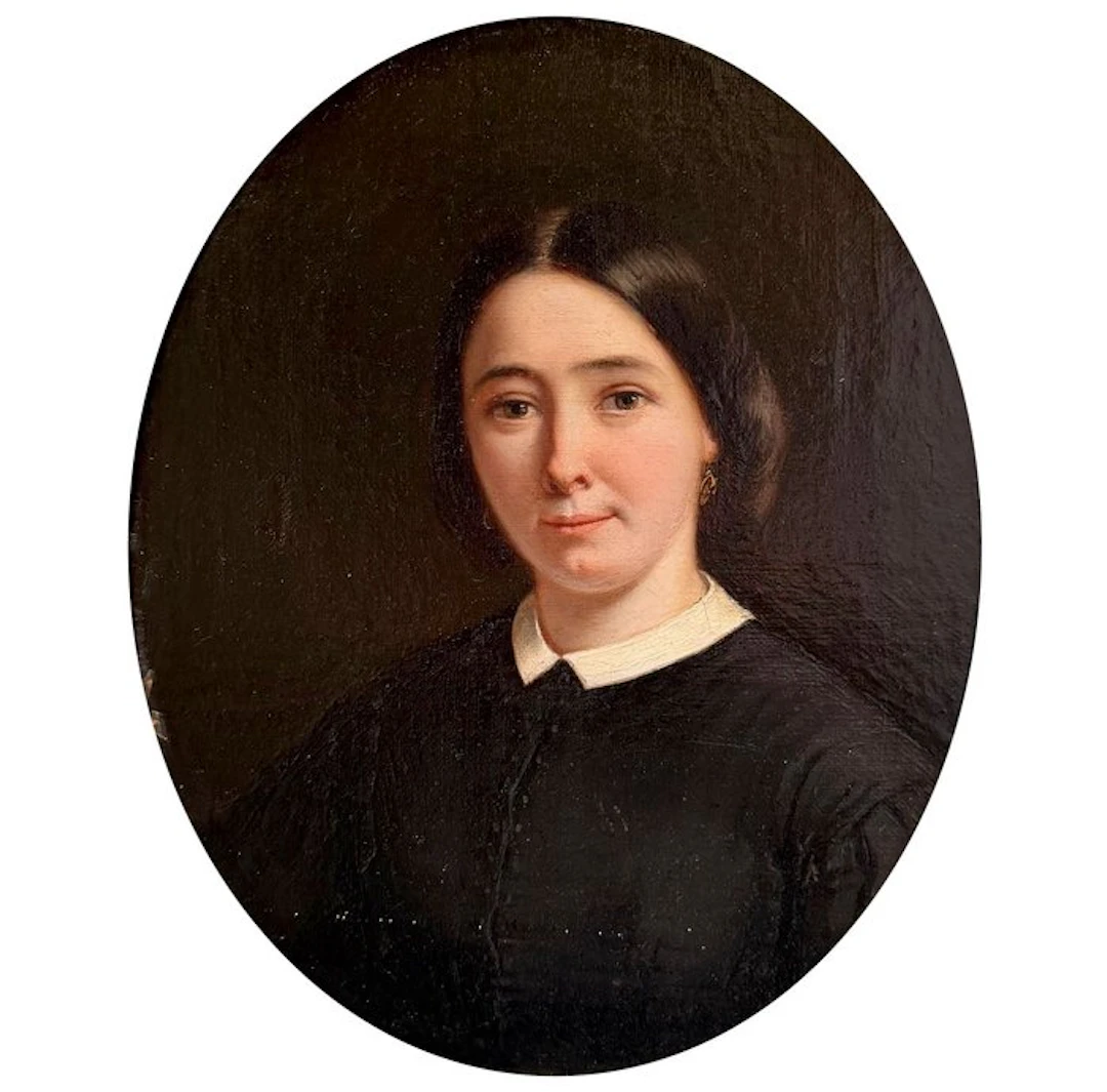École française (XIX), Dans le goût d’Ingres - Jeune Femme au col Blanc