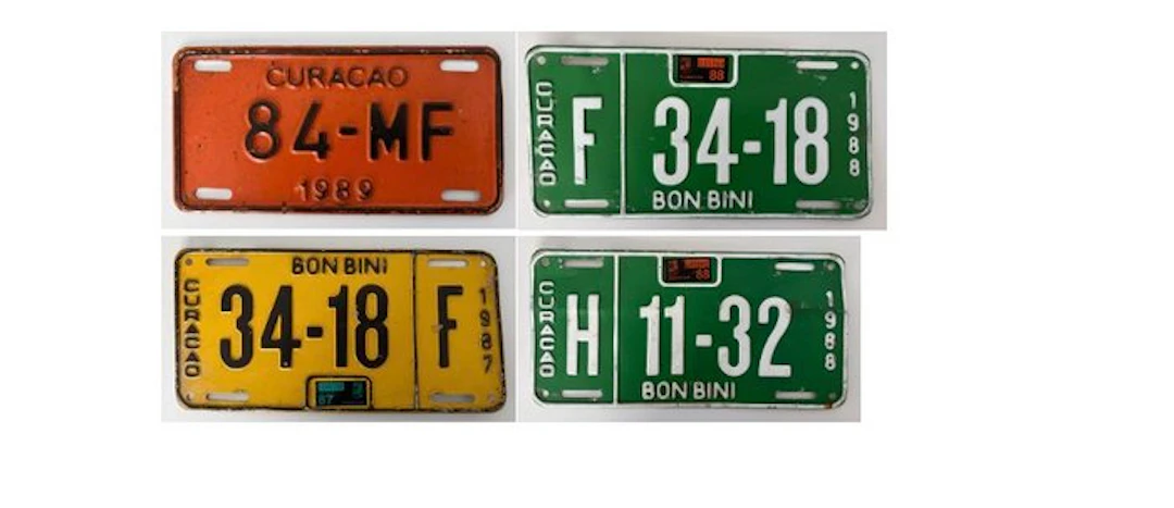 Number plate (4) - na - Curacao (Dutch Caribbean) car number plates - 1980-1990