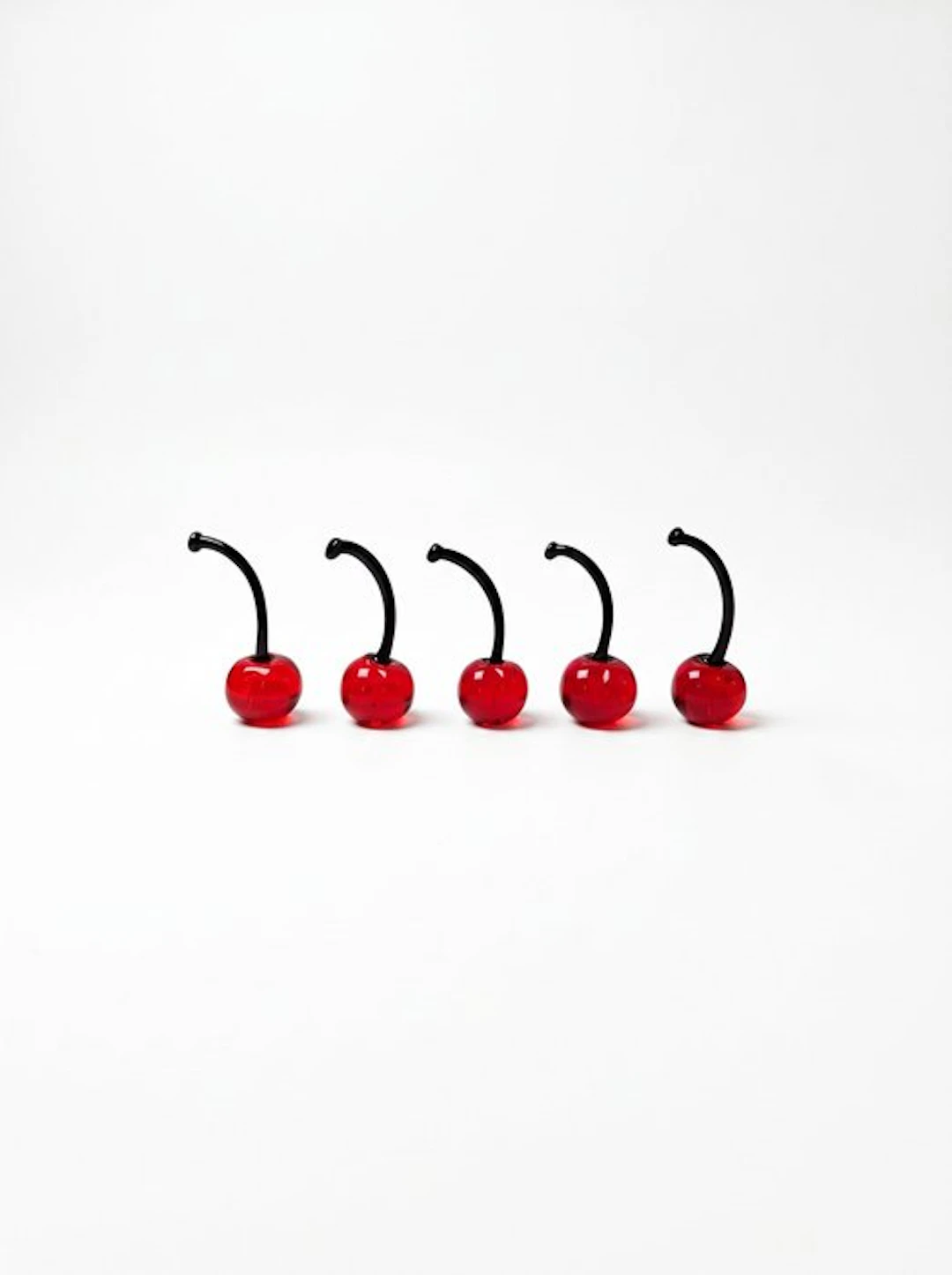 Sculpture, Set di 5 ciliegie decorative - 4 cm - Murano glass