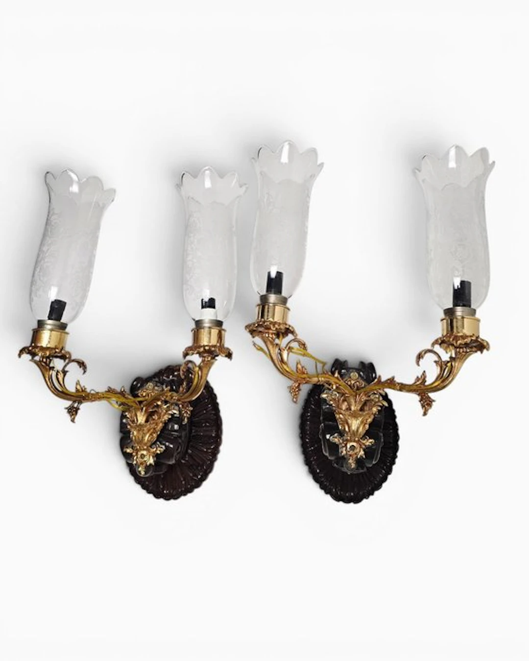 Baccarat - Wall sconce (2) - Gilt bronze - Elkington & Co.