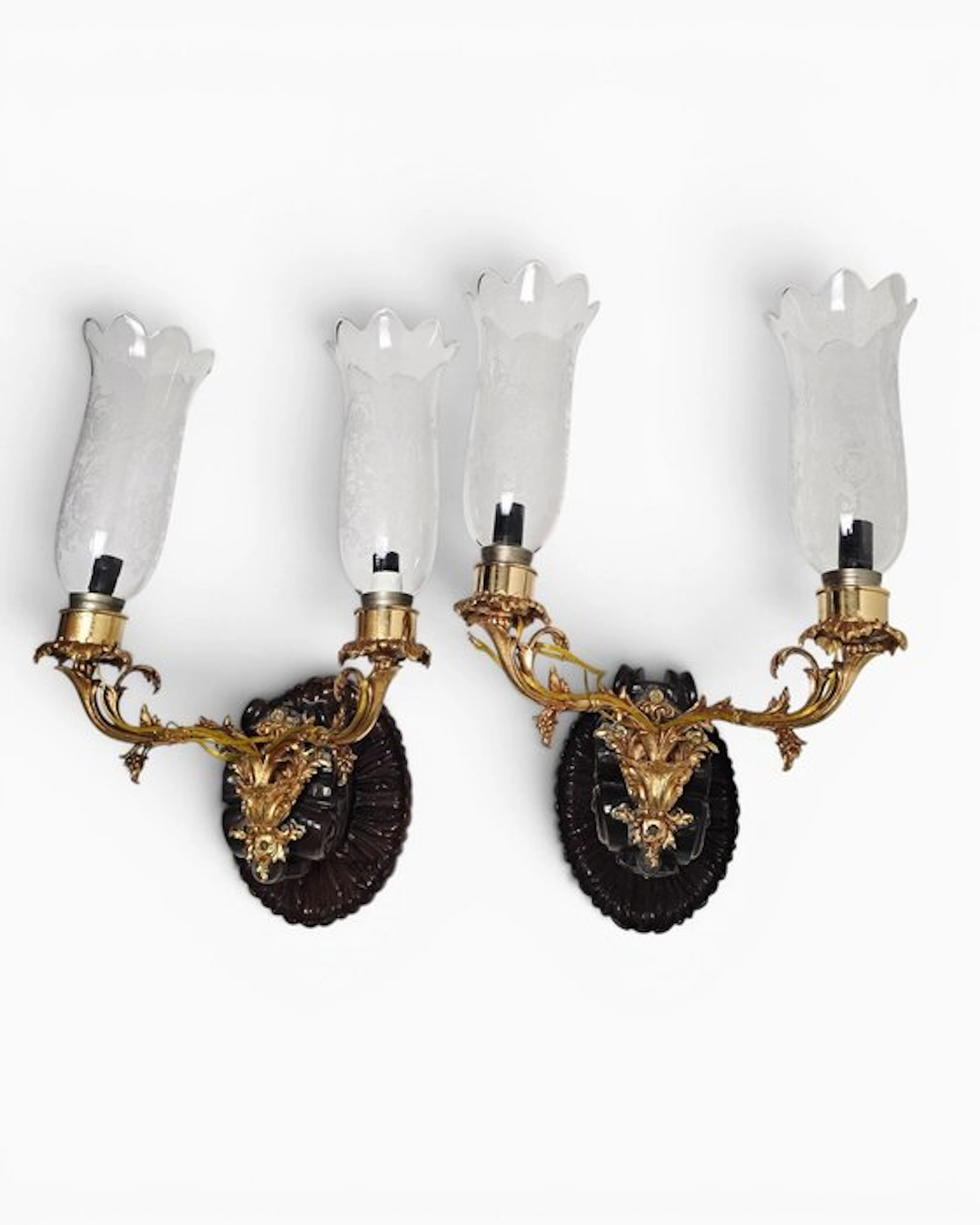 Baccarat - Wall sconce (2) - Gilt bronze - Elkington & Co.