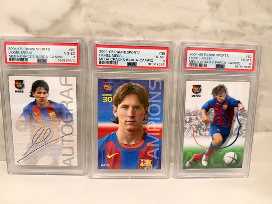2004/05 Panini Megacracks Barça Campió Lionel Messi ROOKIE #35 PSA 6