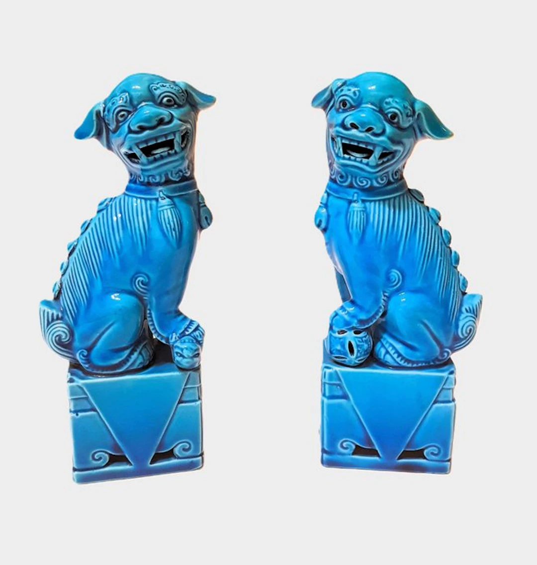 Figurine - Coppia di cani di Foo (2) - Porcelain