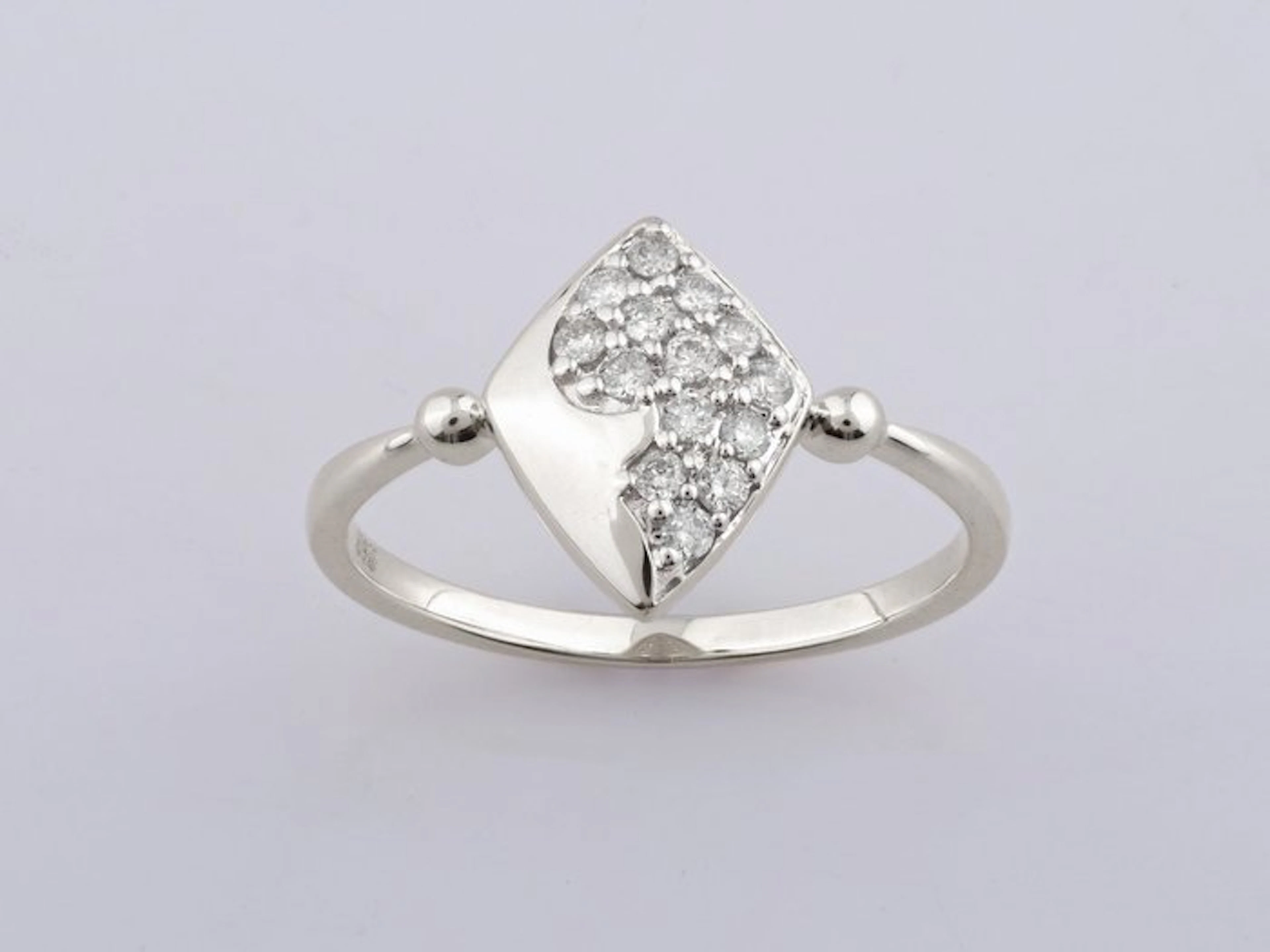 Ring - 14 kt. White gold - 0.20ct. tw. Diamond (Natural)