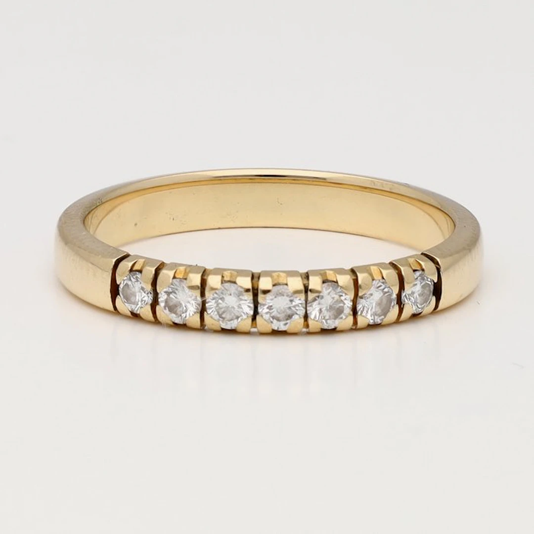 Ring - 14 kt. Yellow gold - 0.21ct. tw. Diamond (Natural)