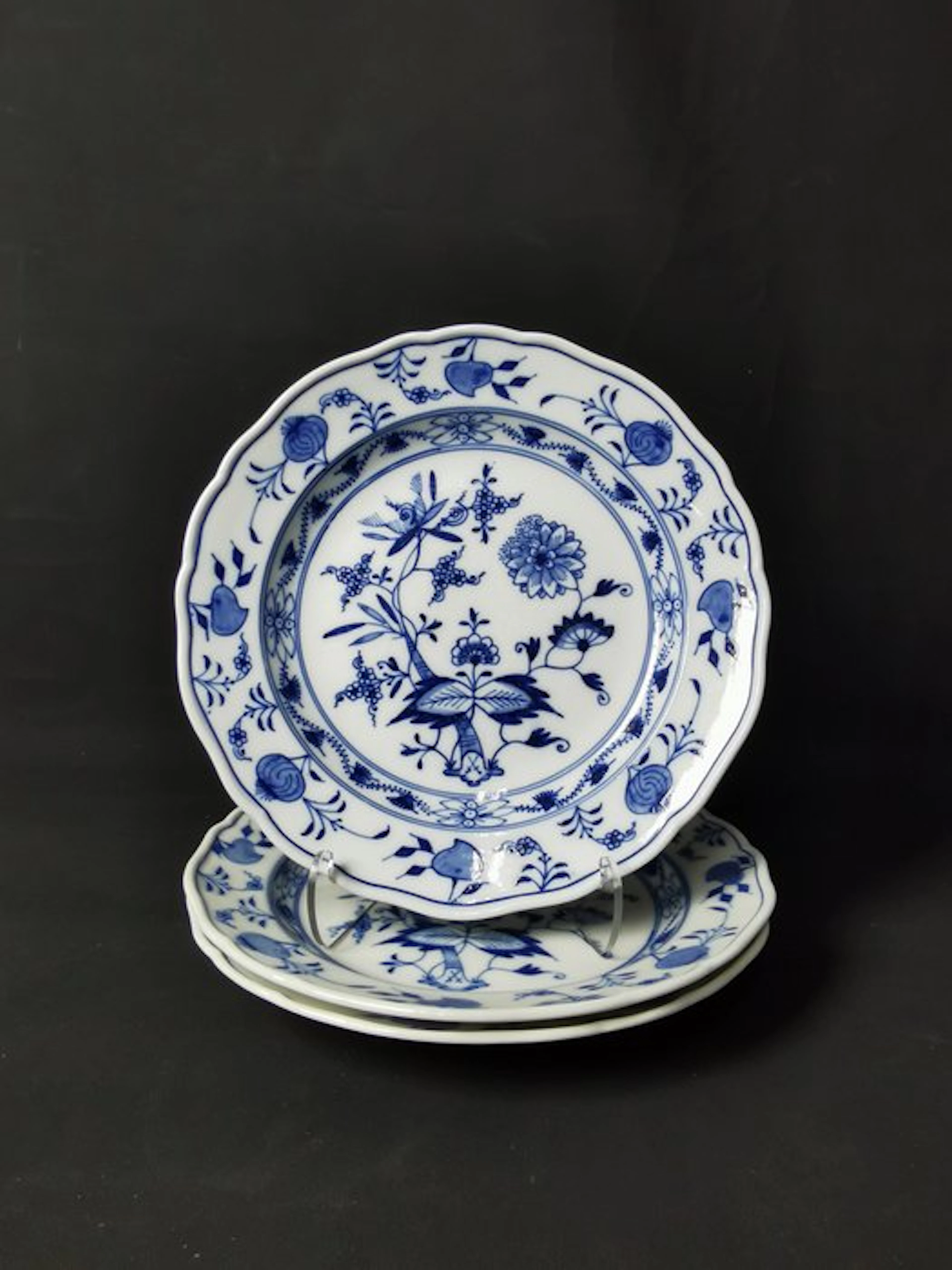 Meissen - Cipolla blu - Piatti da pane - D.19,5cm - XIX...