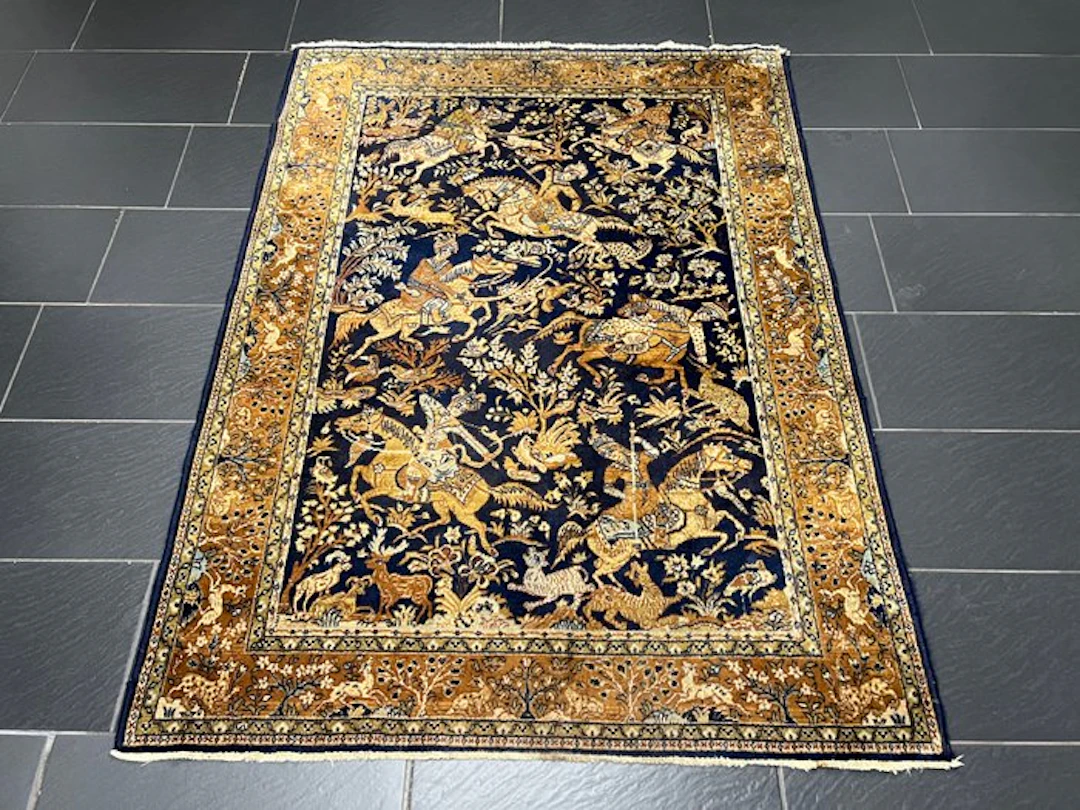 Cashmere Ghoum Hunting Motif - Carpet - 190 cm - 140 cm