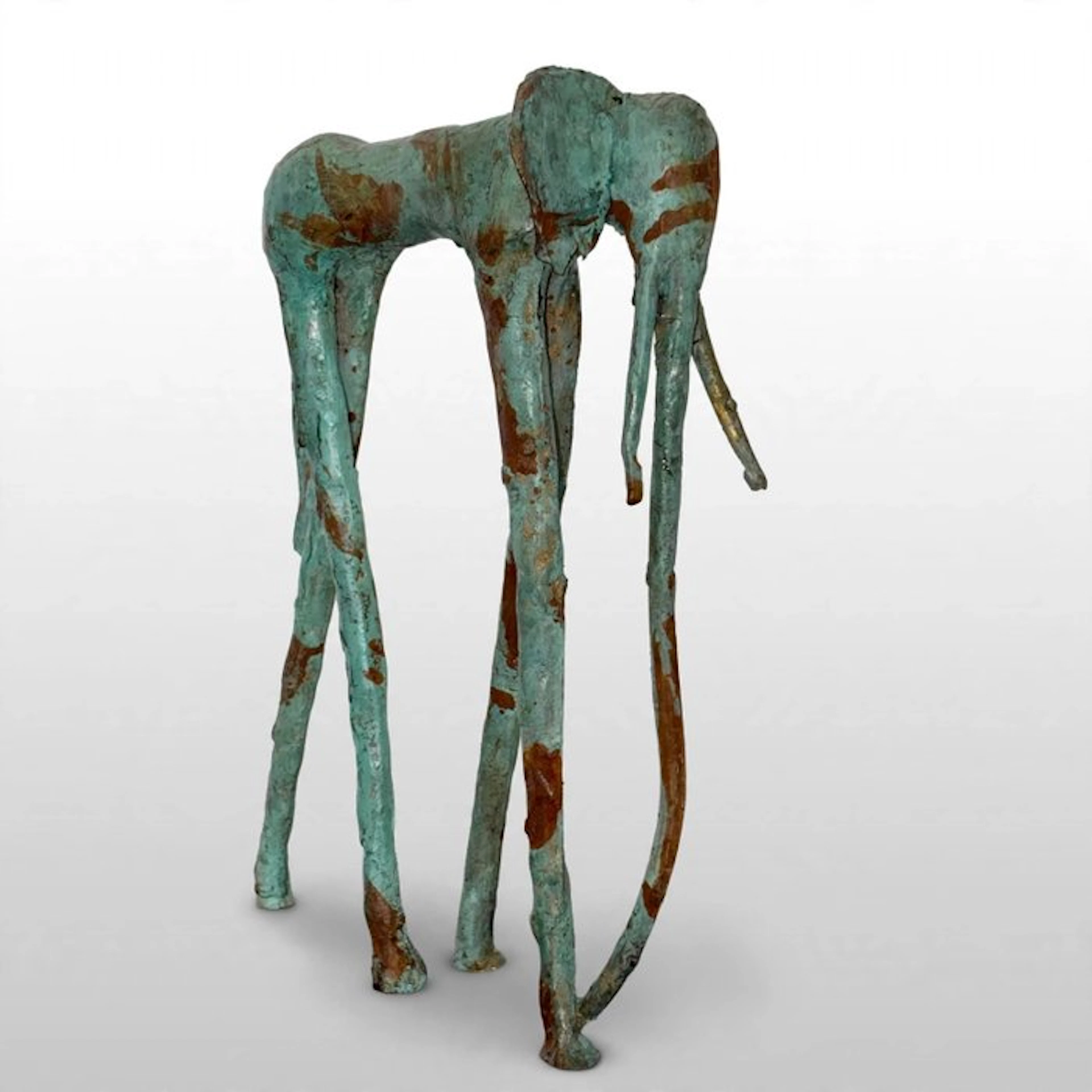 Abdoulaye Derme - Sculpture, Eléphant "Le géant des rêves" - 33 cm - Bronze