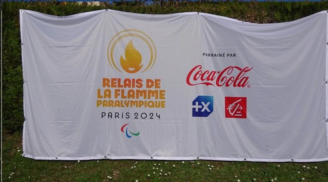 Flag - Banderole relais de la flamme paralympique Paris 2024 - France
