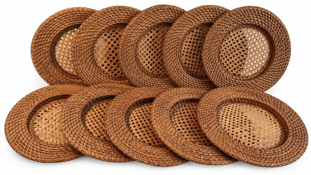 Flamant - Charger plate (10) - Rattan, Bamboo, caning, wicker - Table service