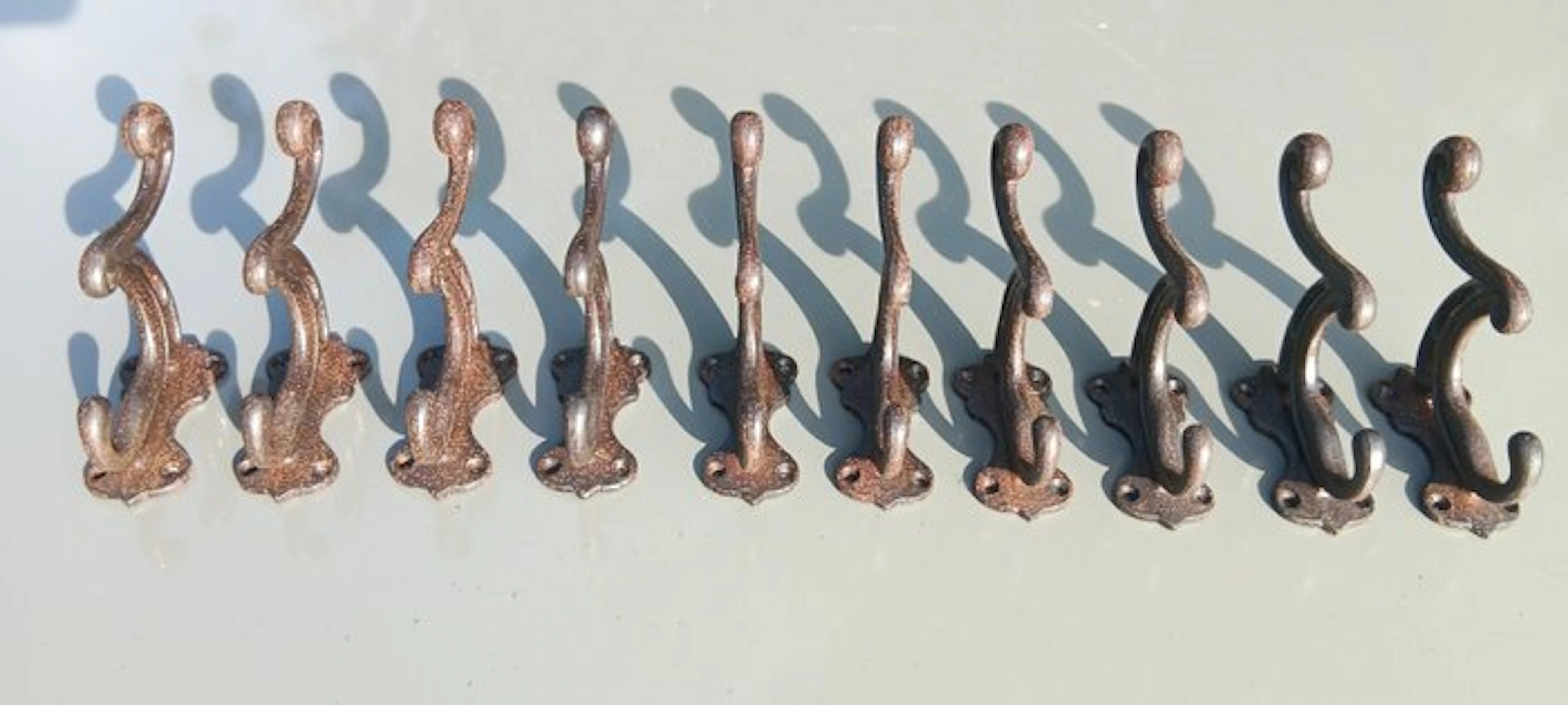 Set of coat hooks (10) - massive cast-iron coat hooks - Cast iron
