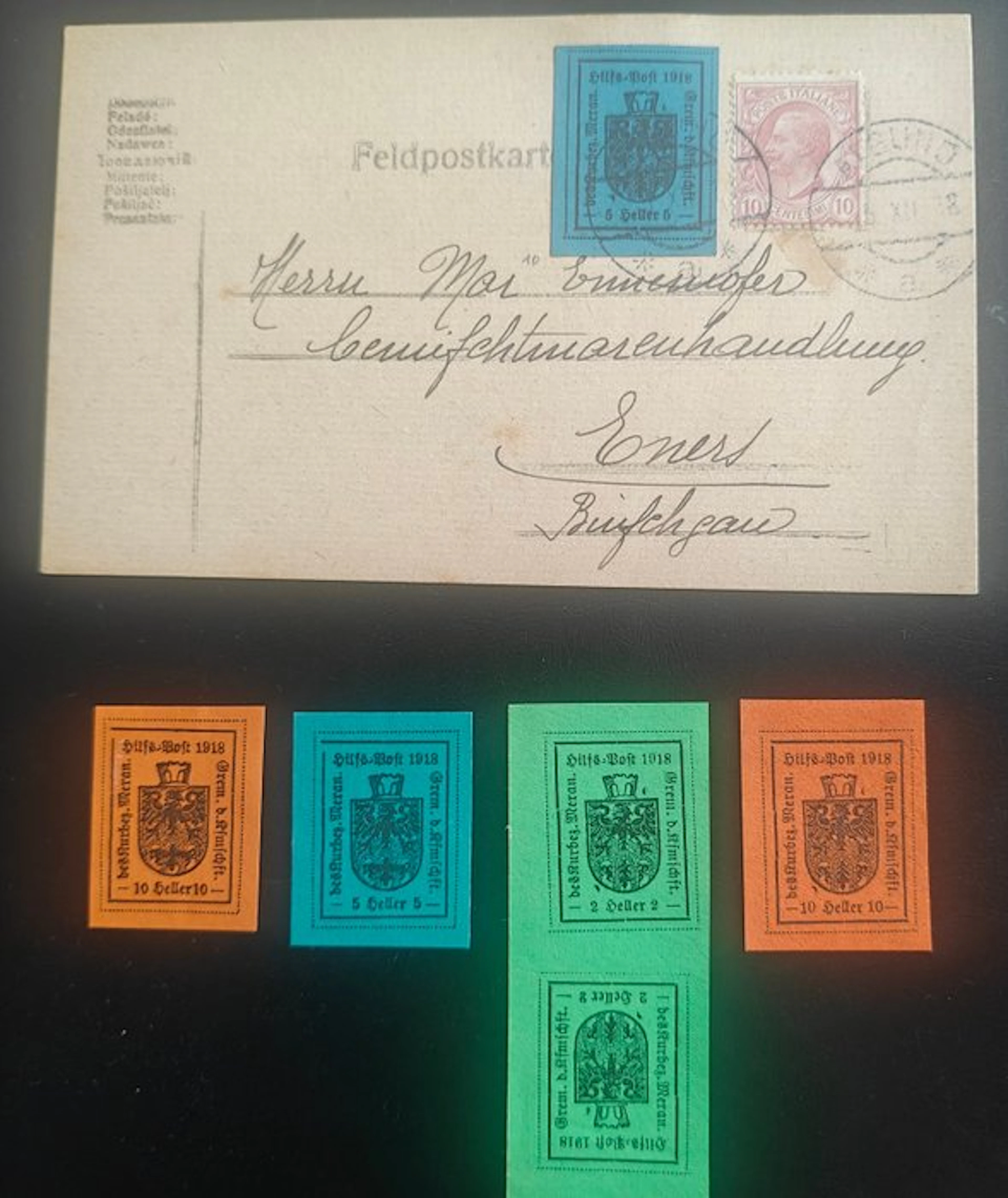 Italy - Trentino 1918/1918 - Merano - Sassone N. 10, 11, 12, 10d