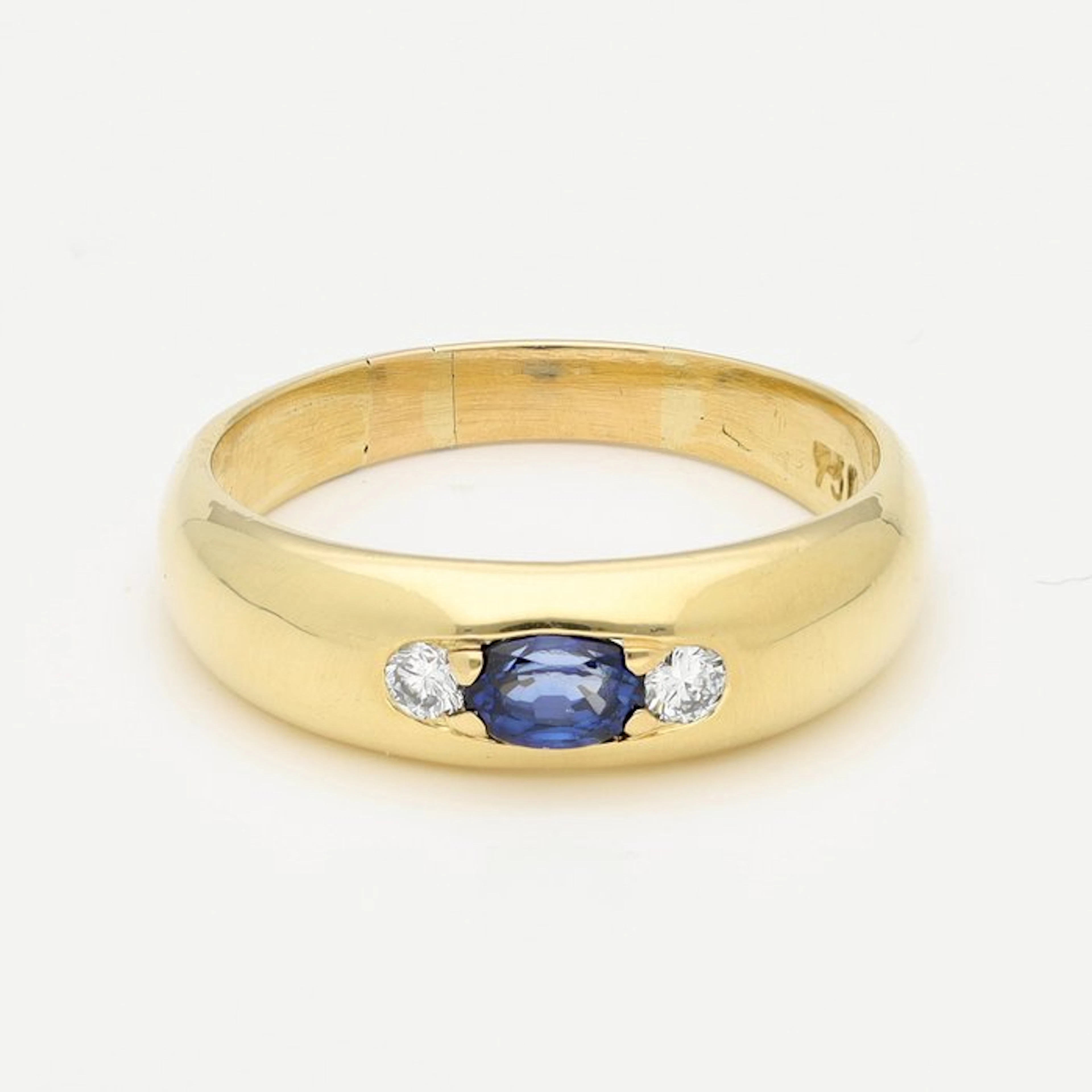 Ring - 18 kt. Yellow gold Sapphire - Diamond