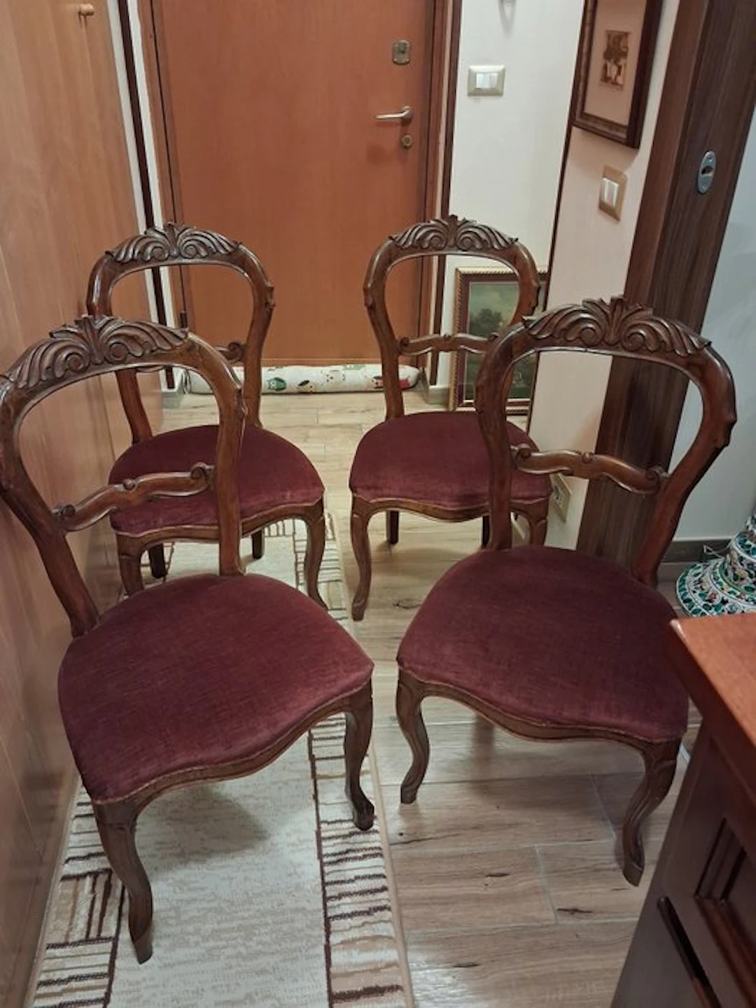 Chair (4) - Wood, Velvet
