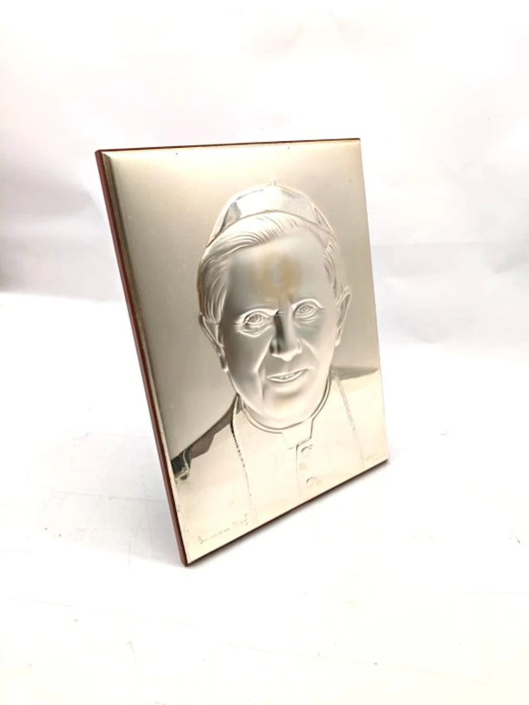 Icon - Pope Benedict XVI - Wood, Laminated Silver