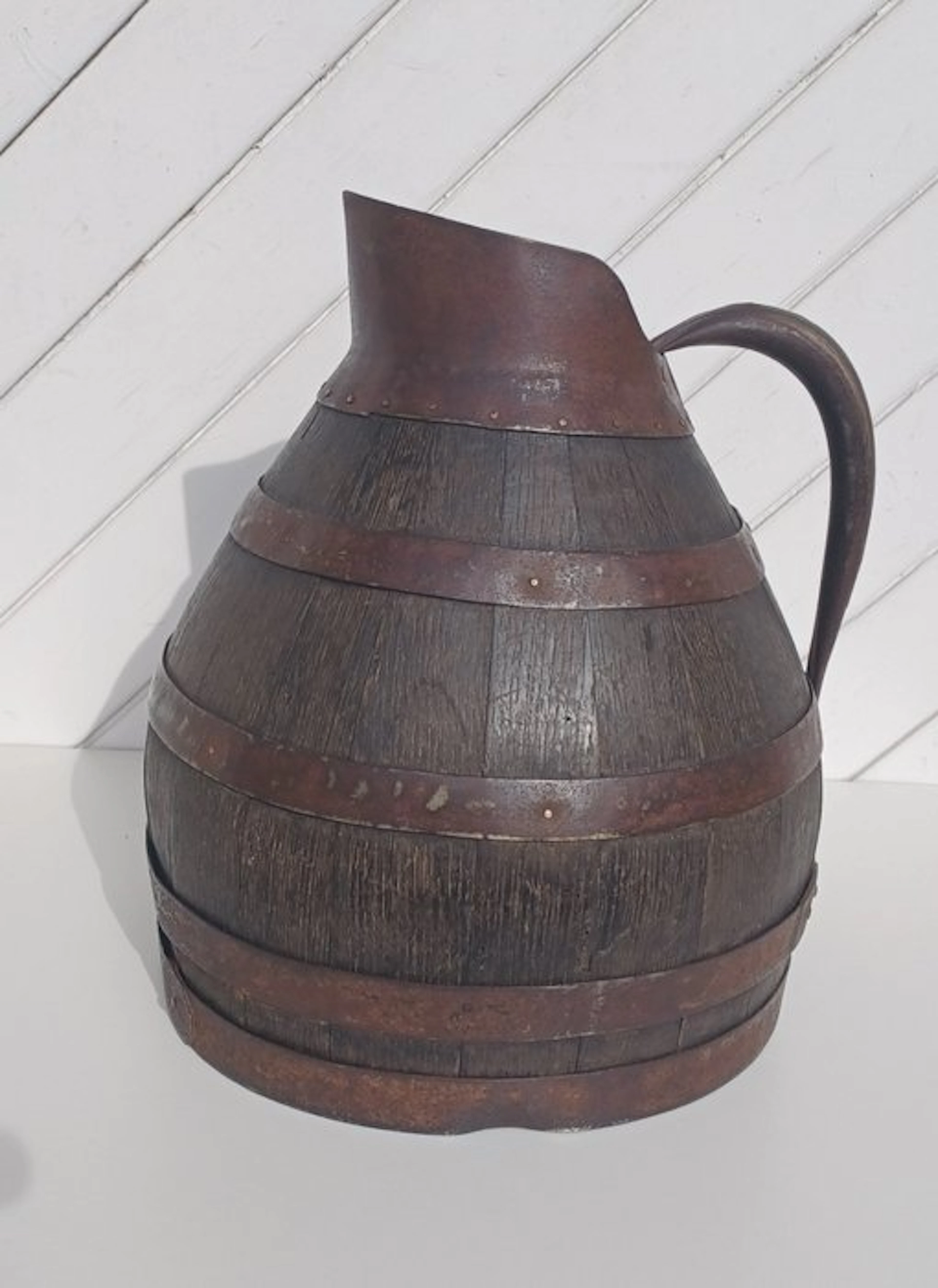 Pitcher - Iron, Oak - Old wine pitcher