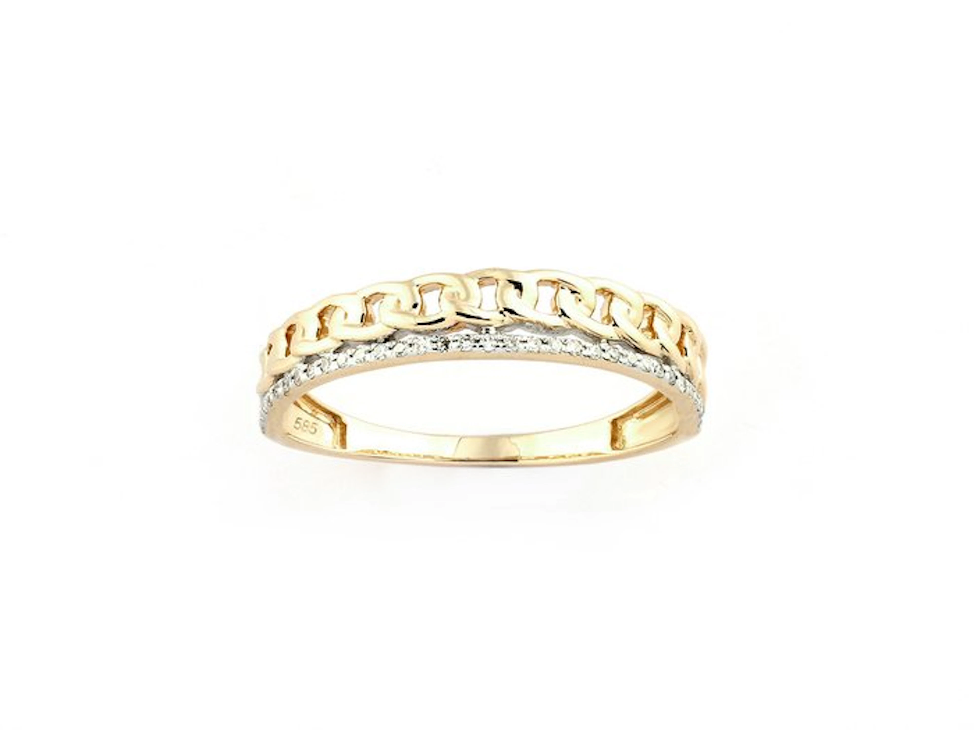 Ring - 14 kt. Yellow gold - 0.05ct. tw. Diamond (Natural)