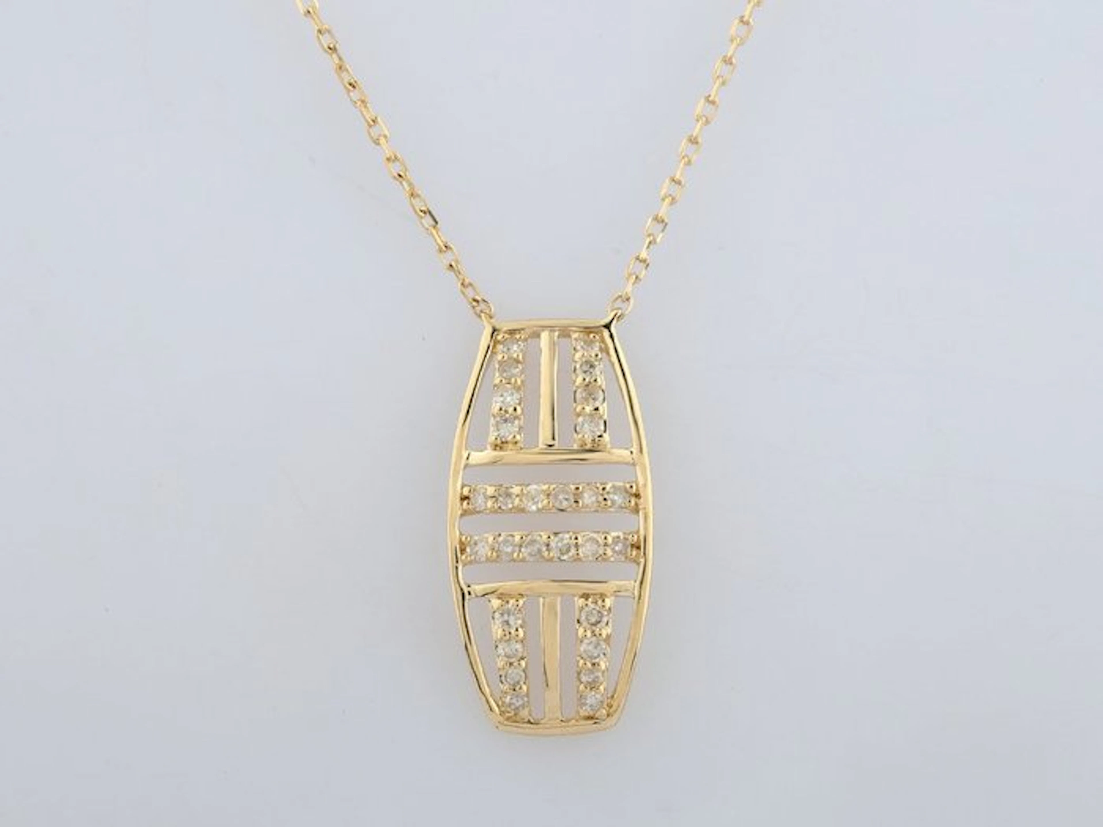 Necklace with pendant - 14 kt. Yellow gold - 0.13ct. tw. Diamond (Natural)