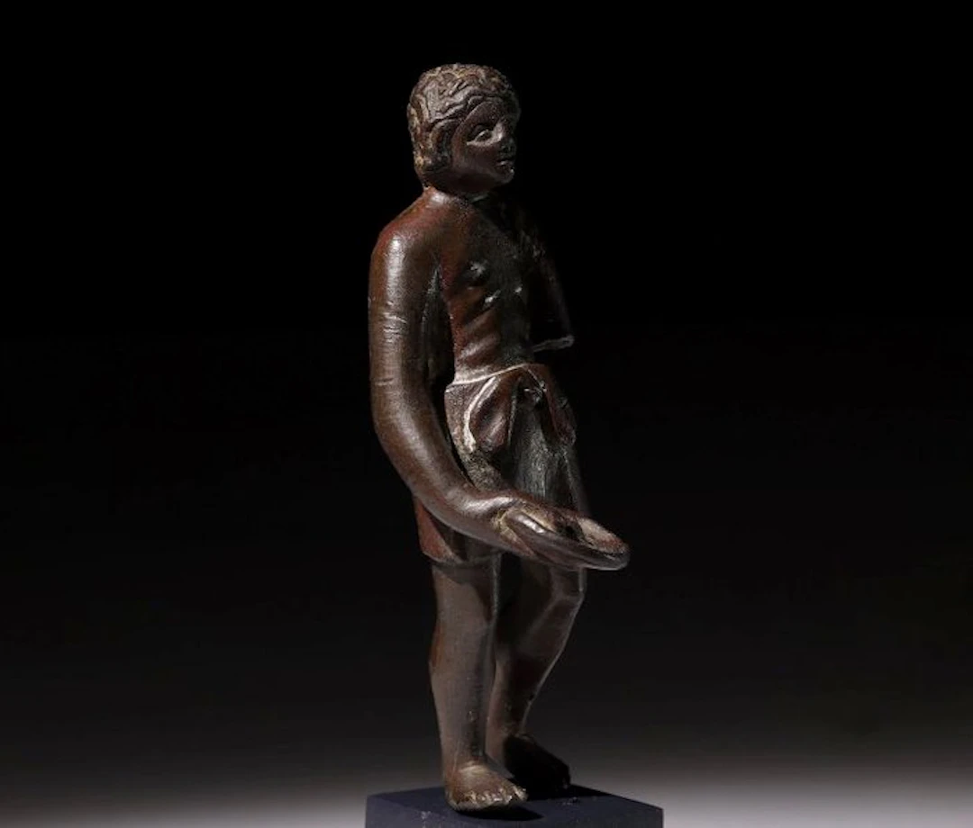 Etruscan Bronze Bronze figure of a Haruspex with Spanish...
