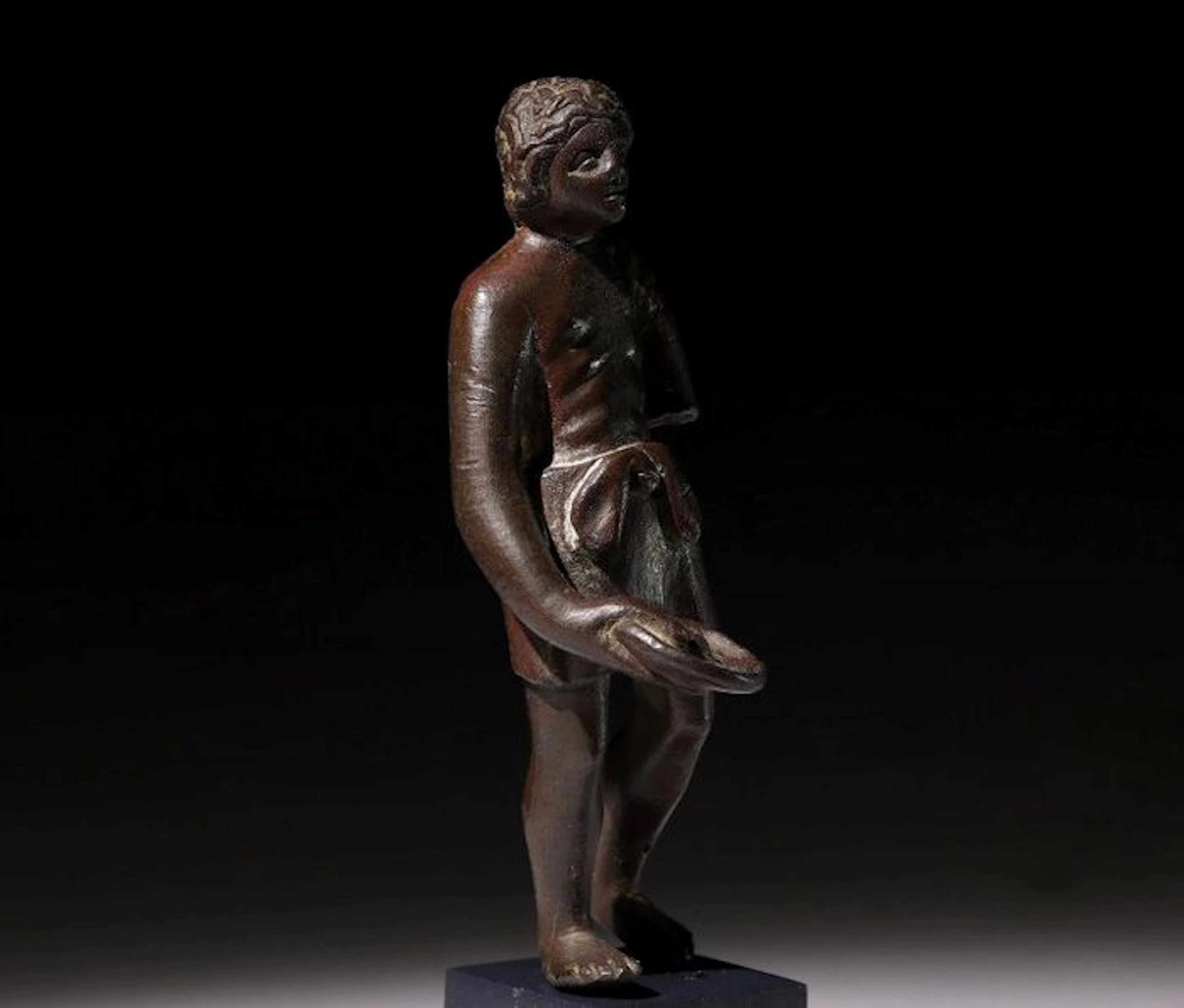 Etruscan Bronze Bronze figure of a Haruspex with Spanish...