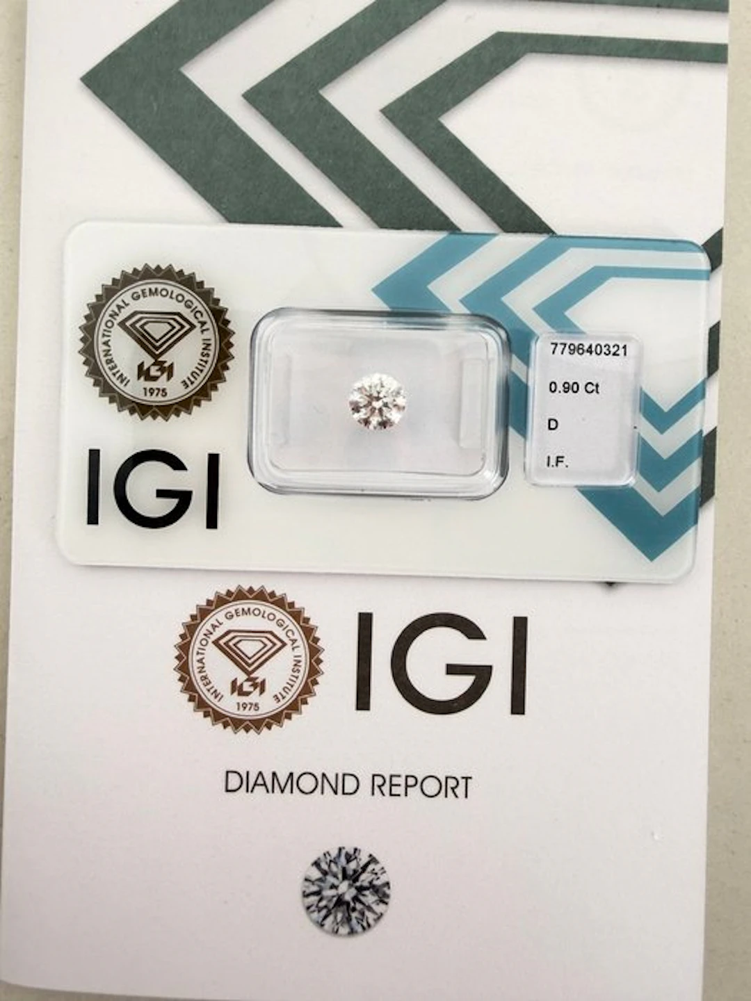 1 pcs Diamond (Natural) - 0.90 ct - Round - D...