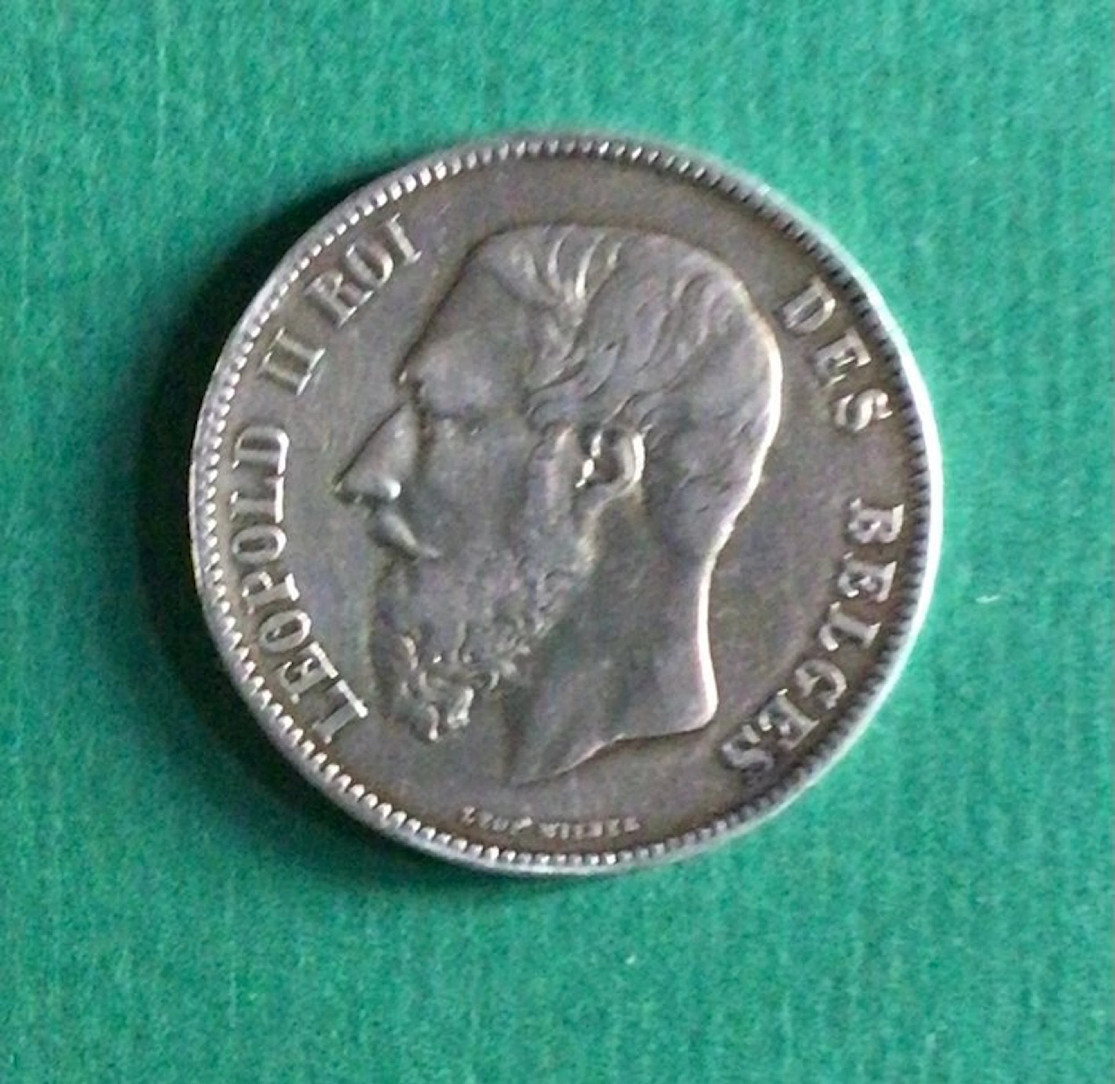Belgium. Leopold II. 5 Francs 1873 (No reserve price)