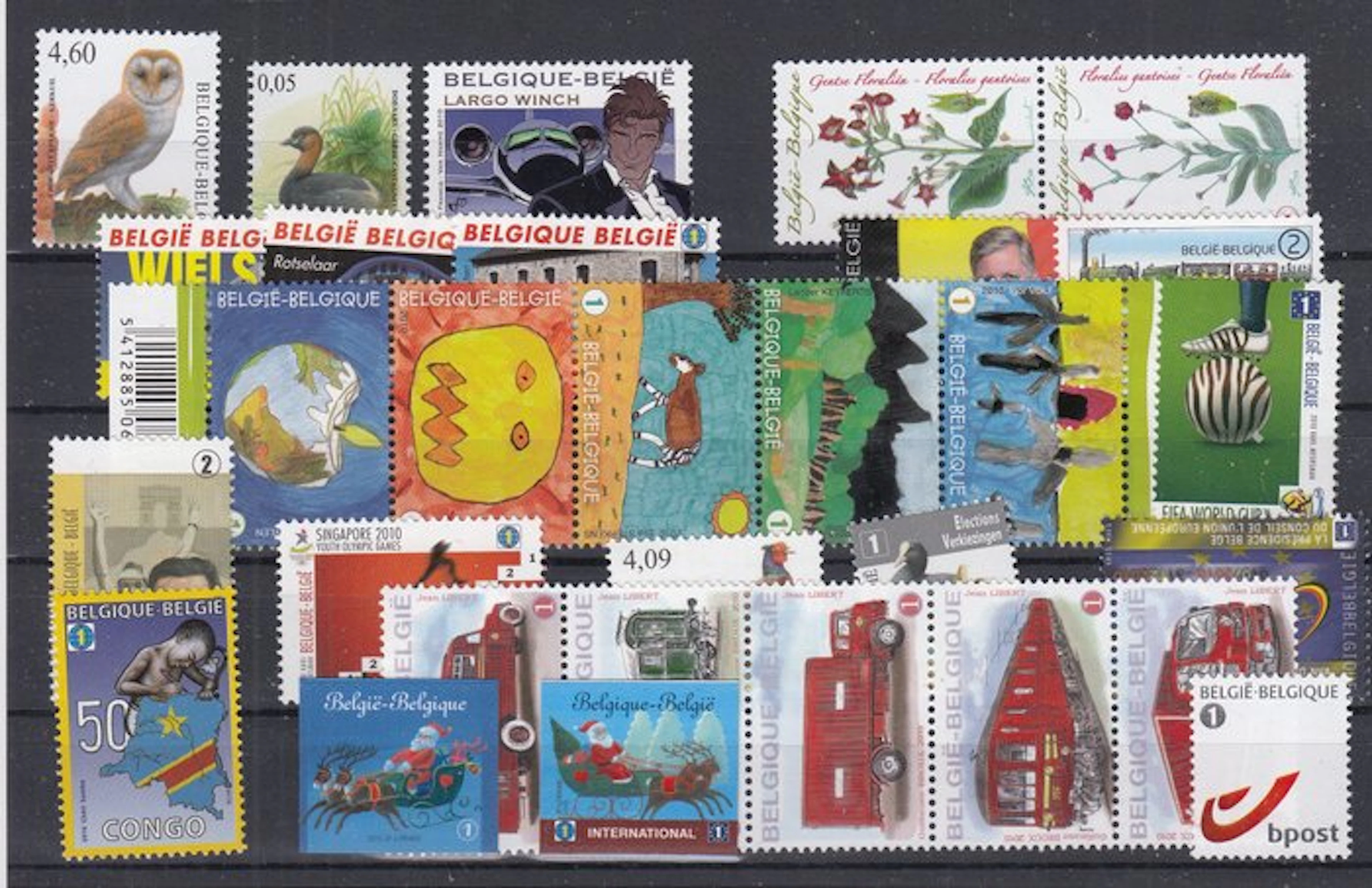 Belgium 2010 - the full year 2010 with all stamps and all 9 blocks