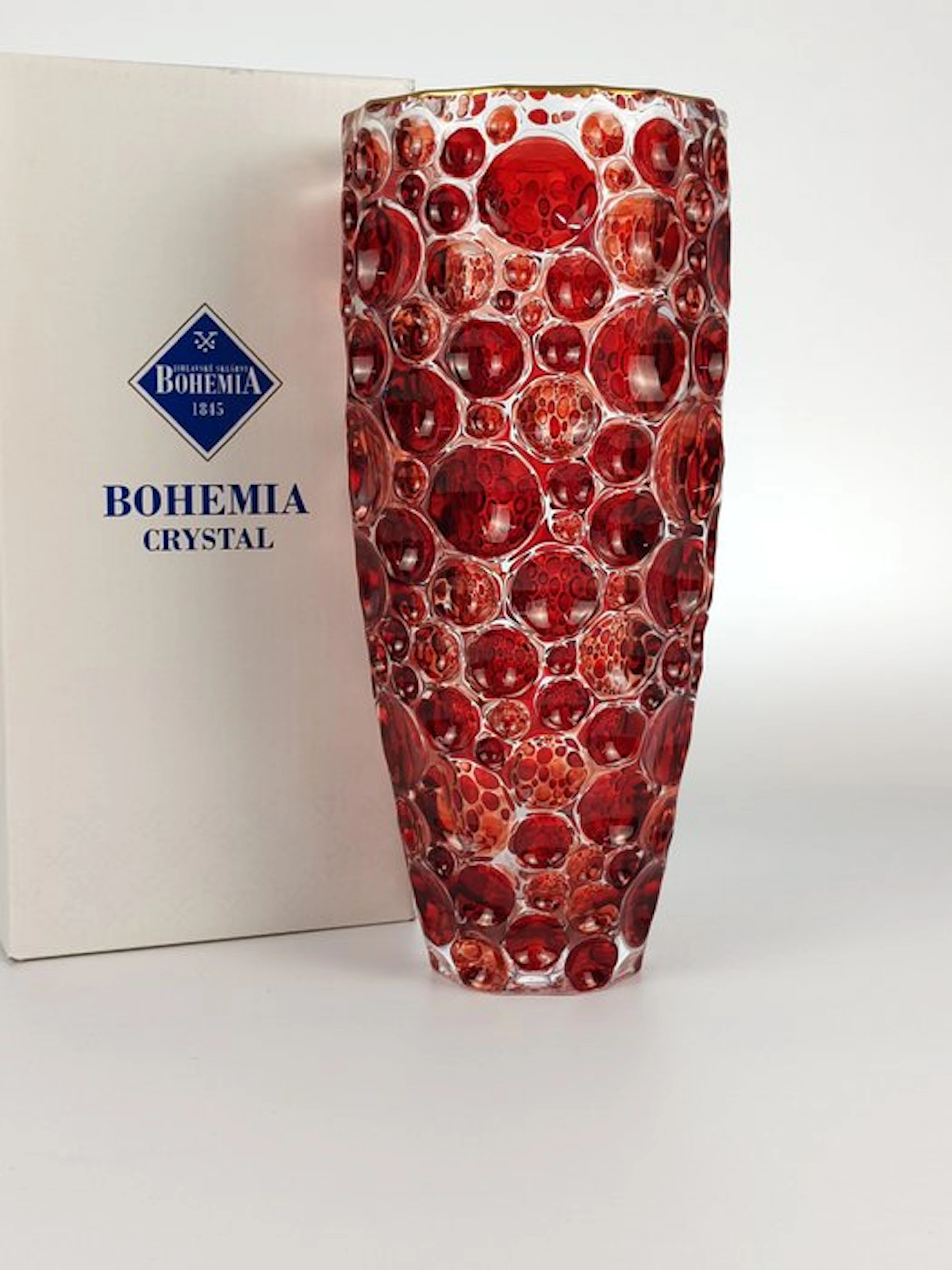 Vase - Crystal, Enamel - Red 'n gold Lisbon
