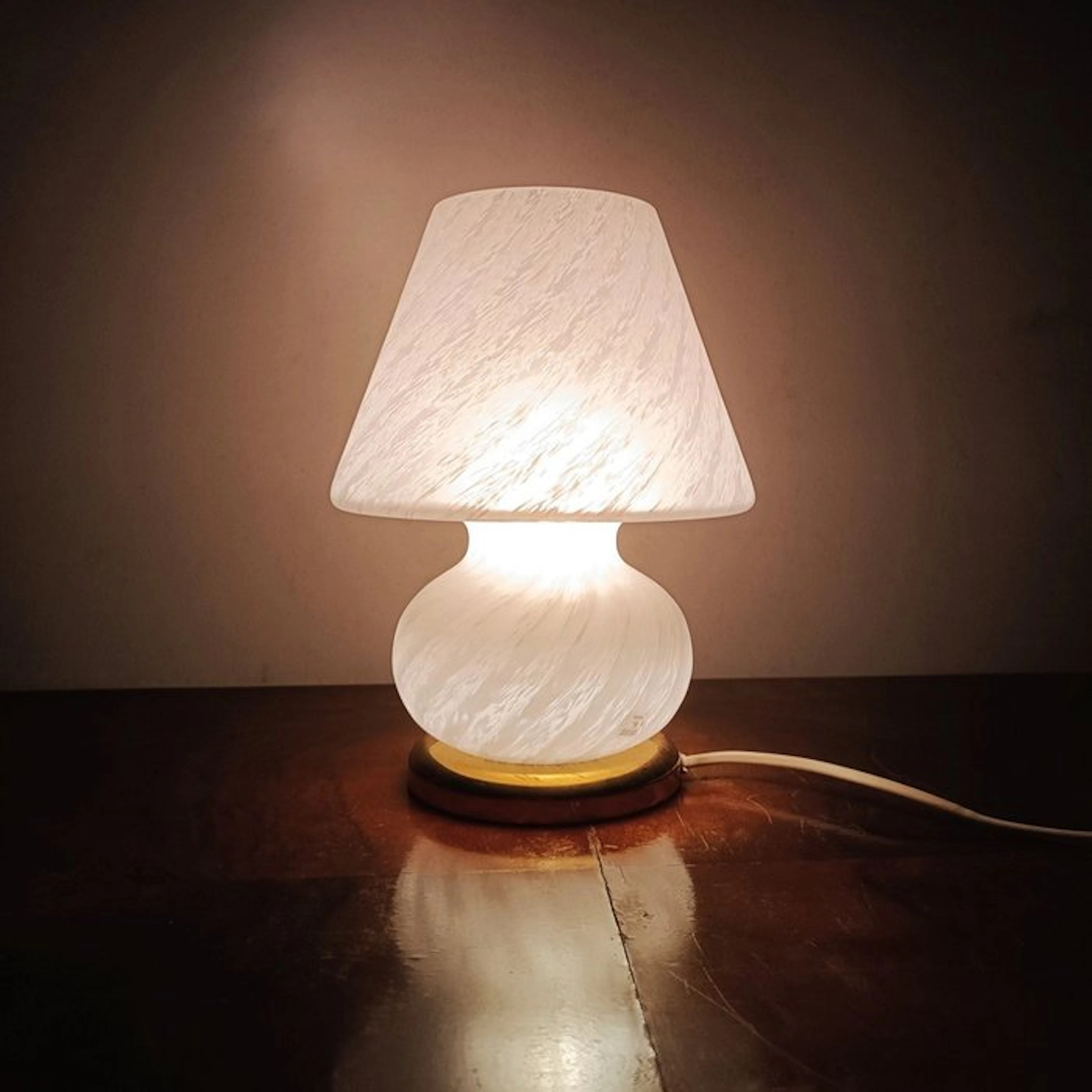 Vetri di Murano 004 - Selene Illuminazione - Table lamp - Swirl - Gilt brass