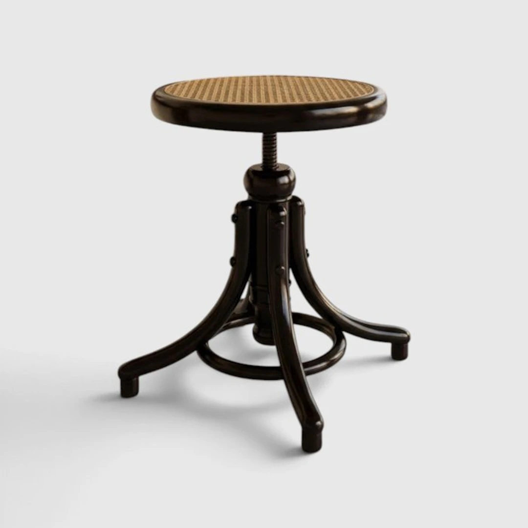 Stool - Metal, Wood - swivel piano stool