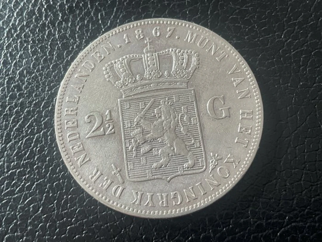 Netherlands. Willem III. 2 1/2 Gulden 1867 (No reserve price)