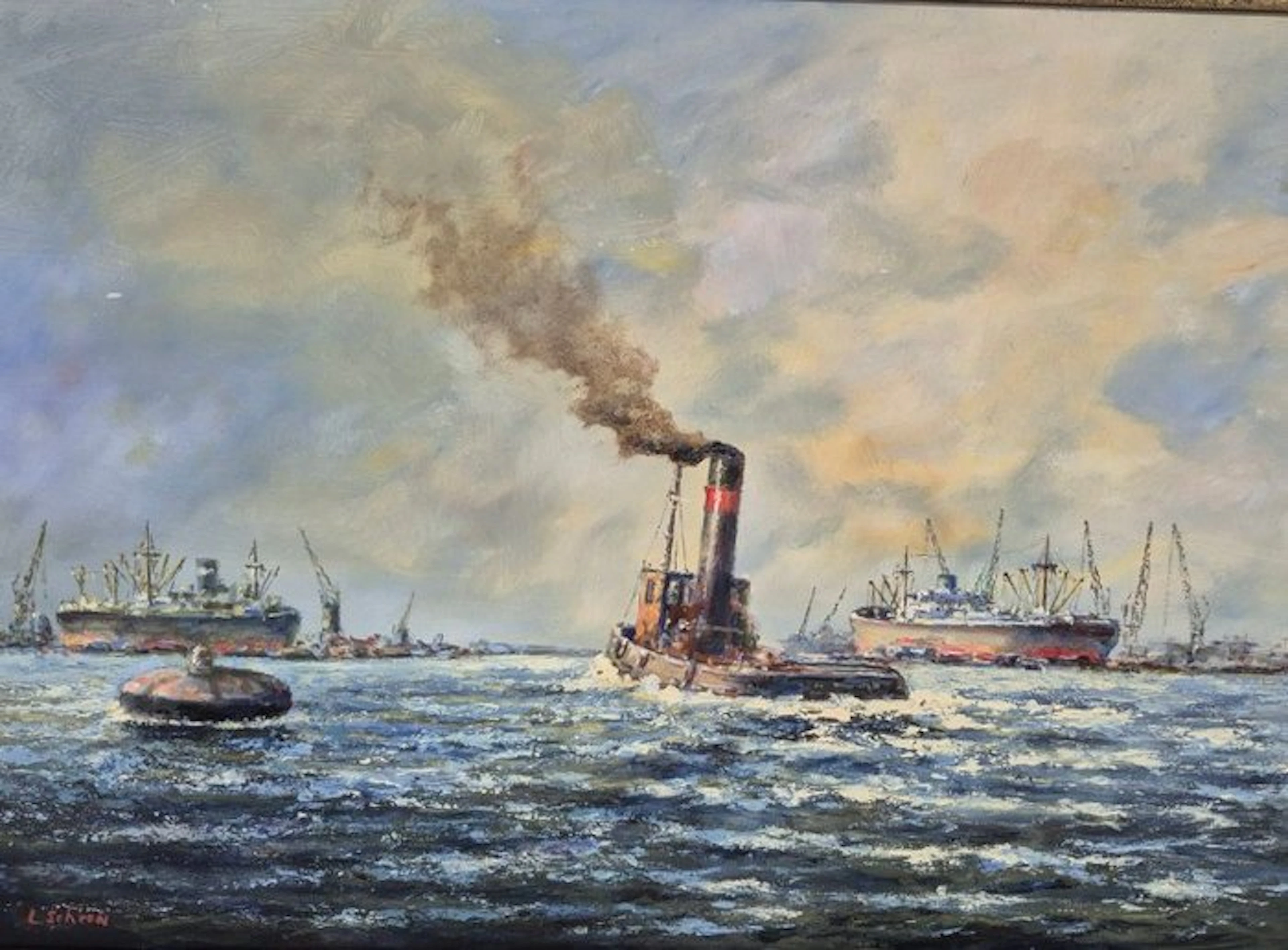 Leo Scheen (1939-) - Sleepboot java