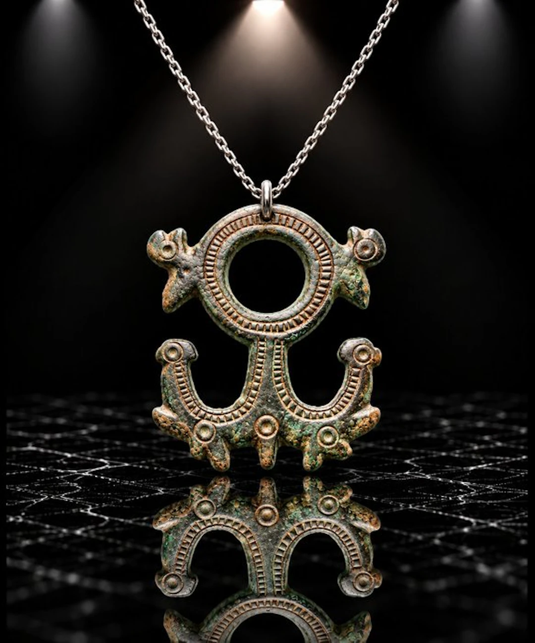 Early Medieval Viking Bronze “The Twin Ravens of Odin” —...