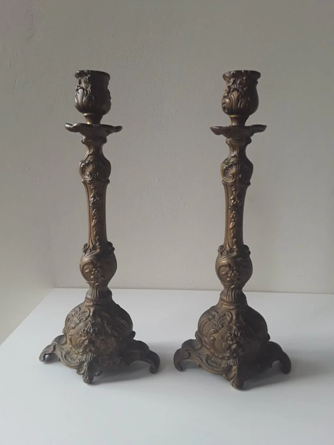 Candleholder (2) - Copper - Belgian copper 1880